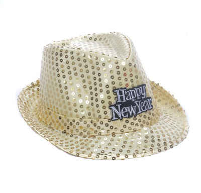 Bubble-Store Cowboyhut Party-Hut für Silvester für Frauen und Männer, mit glitzernden Paillet (Hut für Frauen und Männer) mit glitzernden Pailletten und Happy New Year-Logo, Hutgröße 58