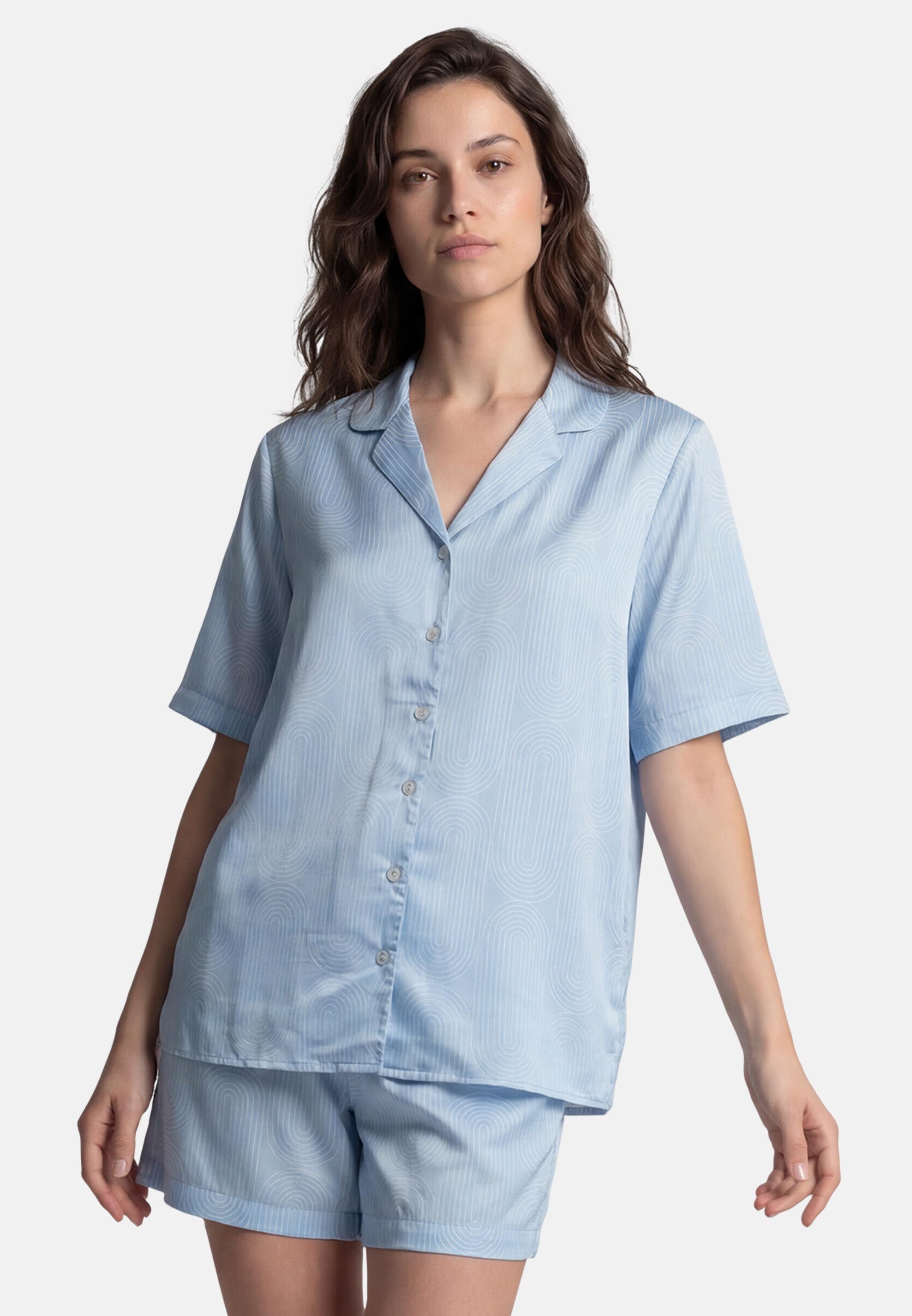 seidensticker Pyjama Classic Web Pyjama - Atmungsaktiv - Set aus Kurzarm-Oberteil und kurzer Hose