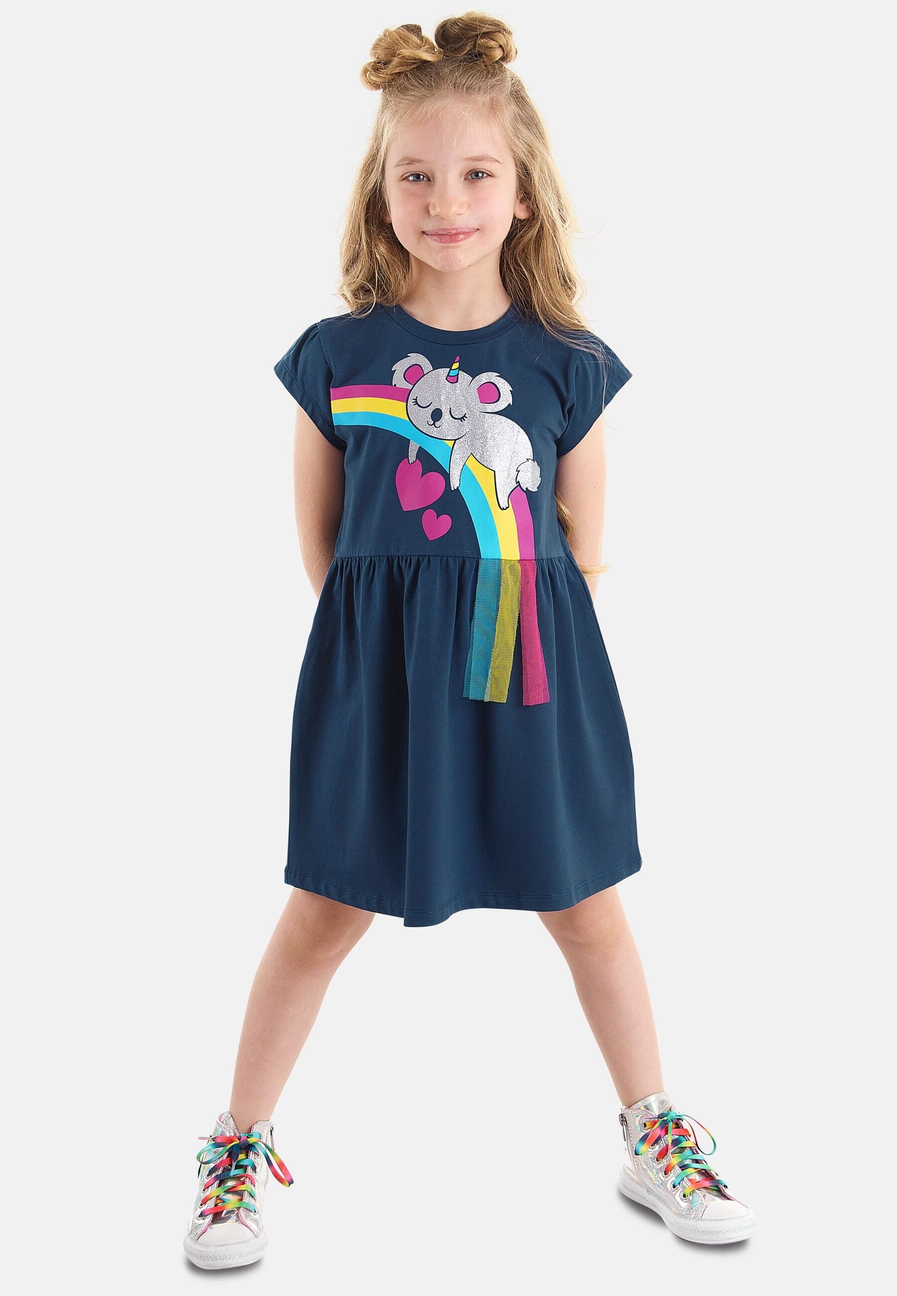 Denokids Shirtkleid Koala Rainbow (1-tlg) mit Koala-Print