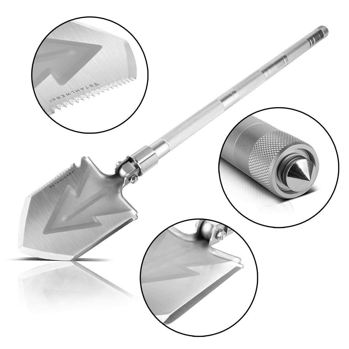 STAHLWERK Multitool Multitool Multifunktionswerkzeug Klappspaten, (Packung, 1 St), für den Outdoor-Einsatz