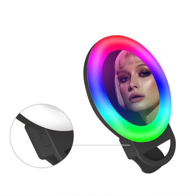 IVSO Ringlicht »LED Ringlicht 360Grad Ring Light Flash Selfie,7 Farben Beleuchtung«, Smartphone Portrait/Vlogging Ringlicht