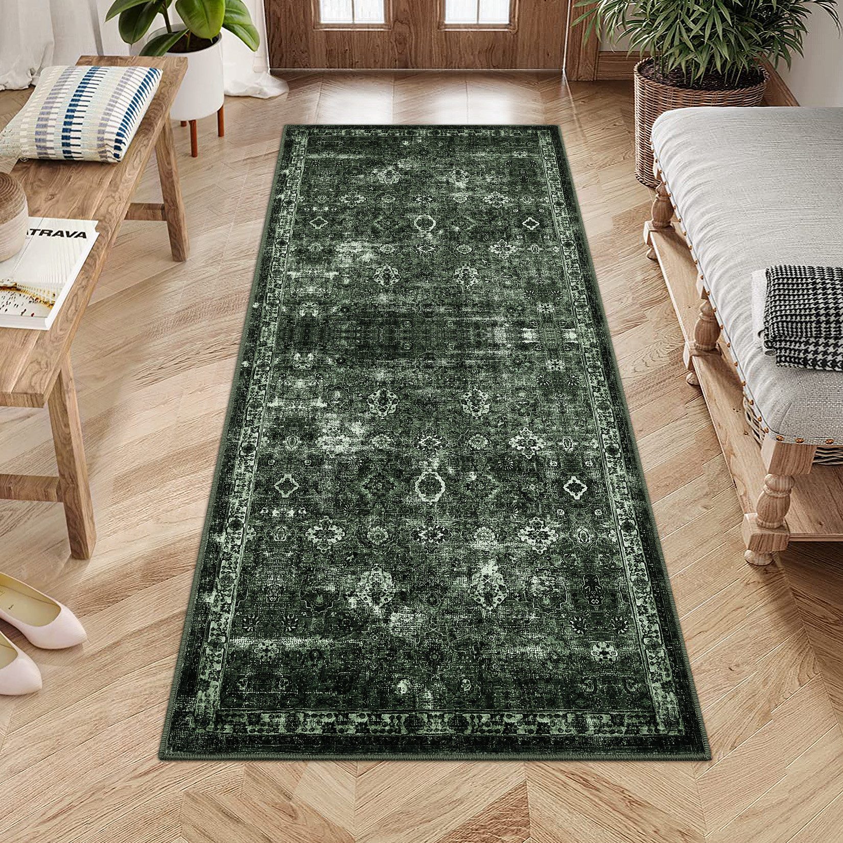 GarveeMore Teppich Wohnzimmer Vintage Waschbarer Teppiche günstig online kaufen