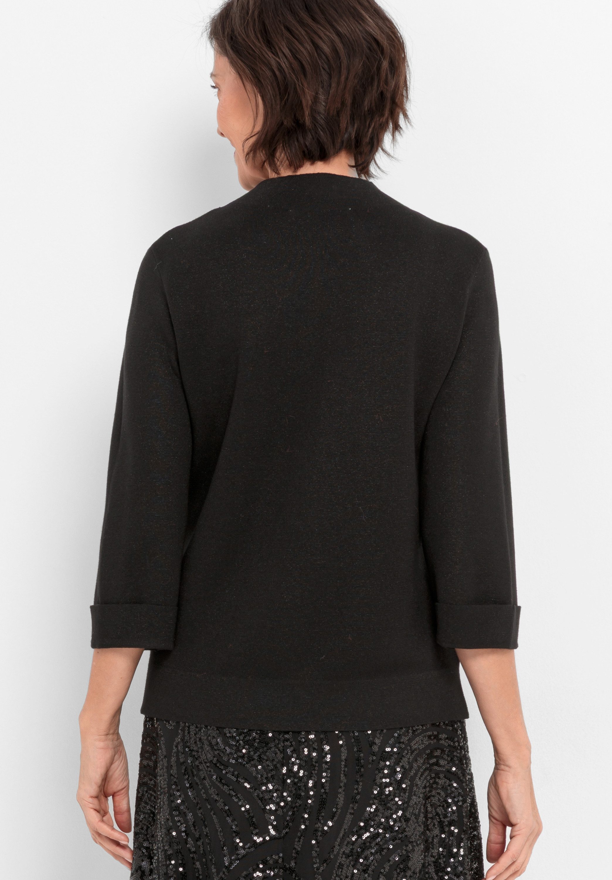 bianca Strickpullover NELE in matt glänzendem Milano-Strick