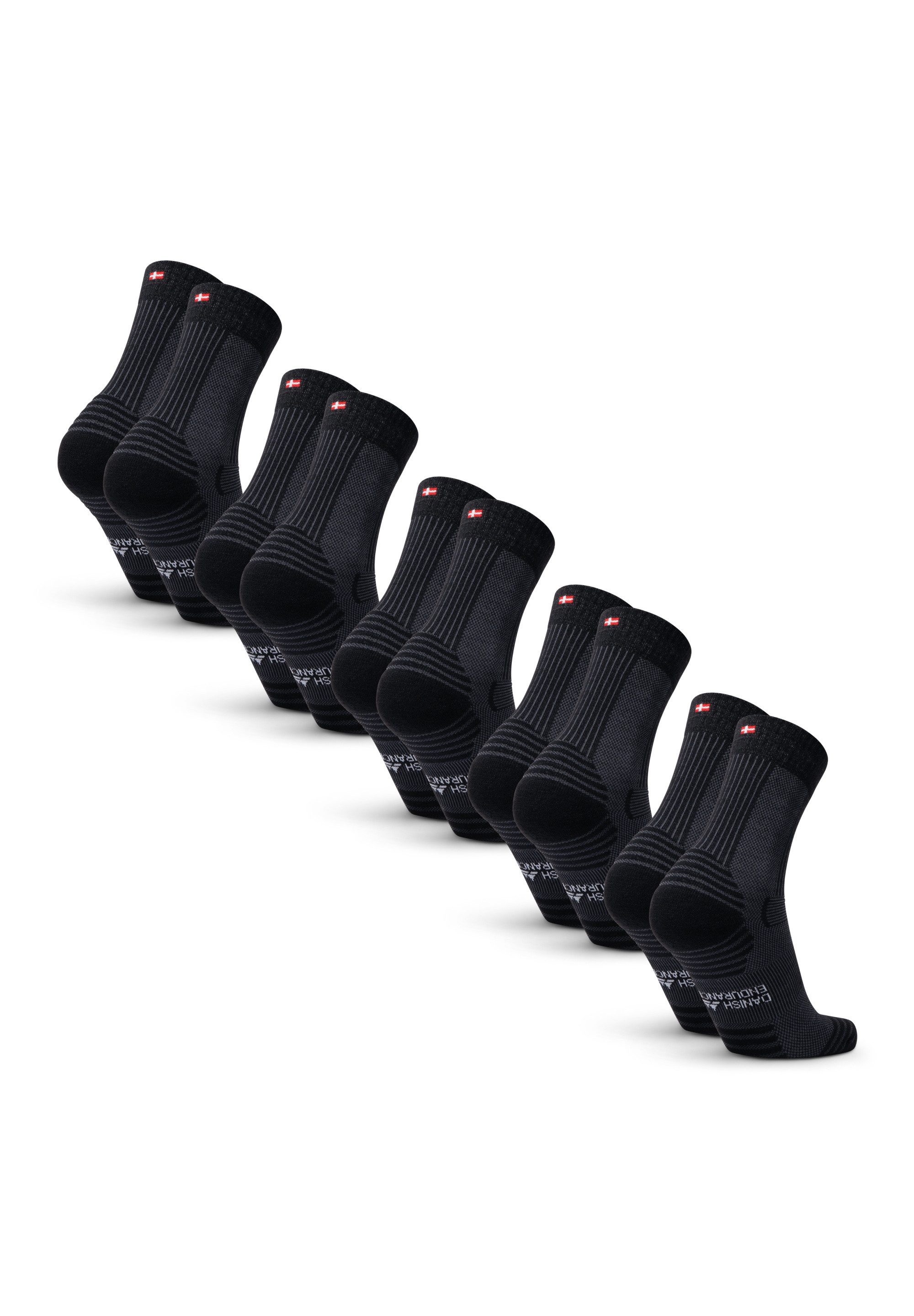 DANISH ENDURANCE Basicsocken Merino Hiking Light (5-Paar) Leicht & gepolstert, Anti-Blasen Socken, Ideal zum Wandern