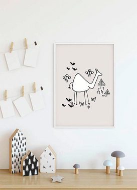 Komar Poster Scibble Camel, Tiere (1 St), Kinderzimmer, Schlafzimmer, Wohnzimmer