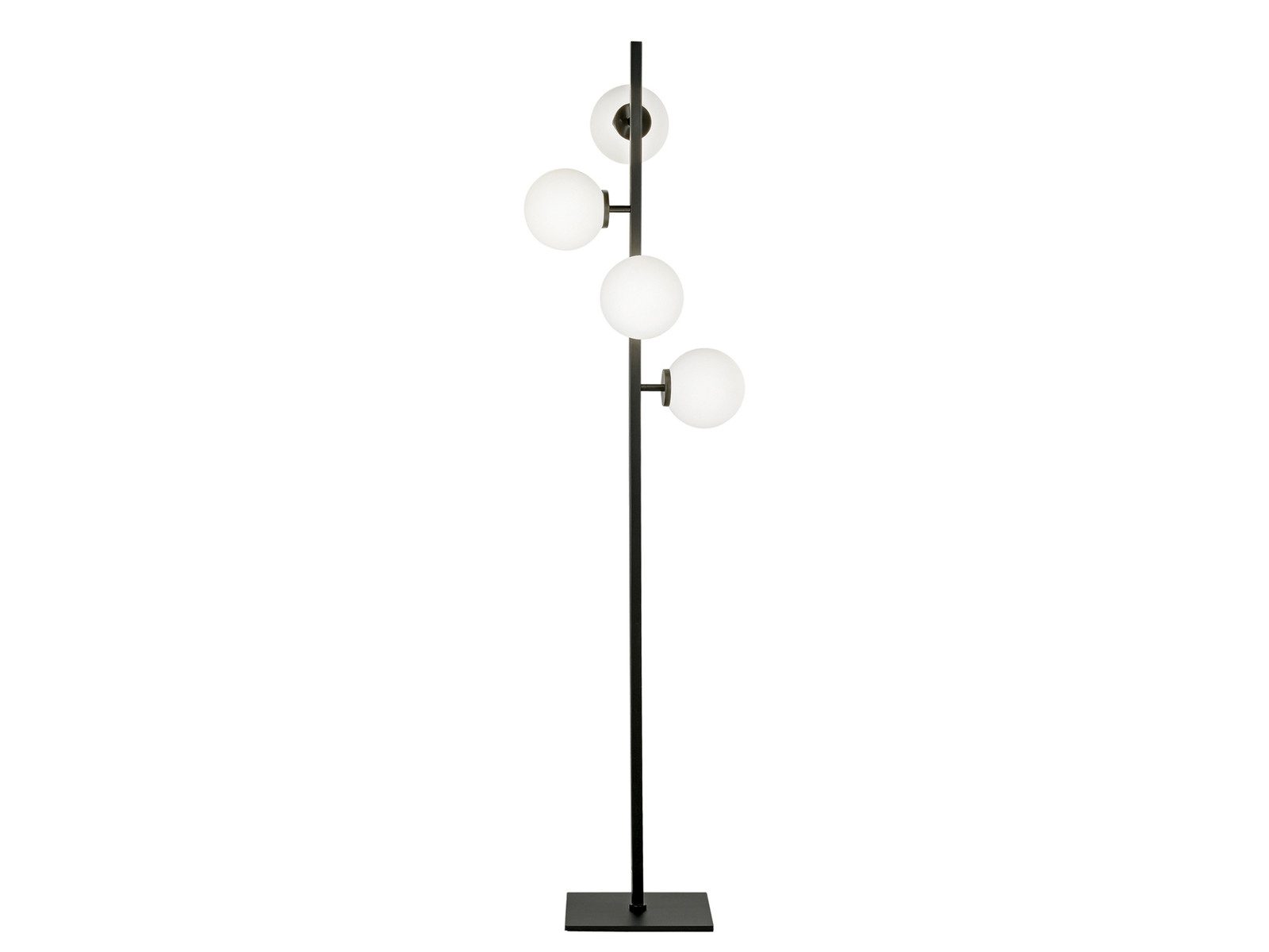 Luce Ambiente Design LED Stehlampe mit Glas-Kugel Lampenschirm Höhe 150cm, Dimmfunktion, LED wechselbar, Warmweiß, ausgefallen-e Stehleuchte Wohnzimmer Lampe stehend mit Leuchtmitteln