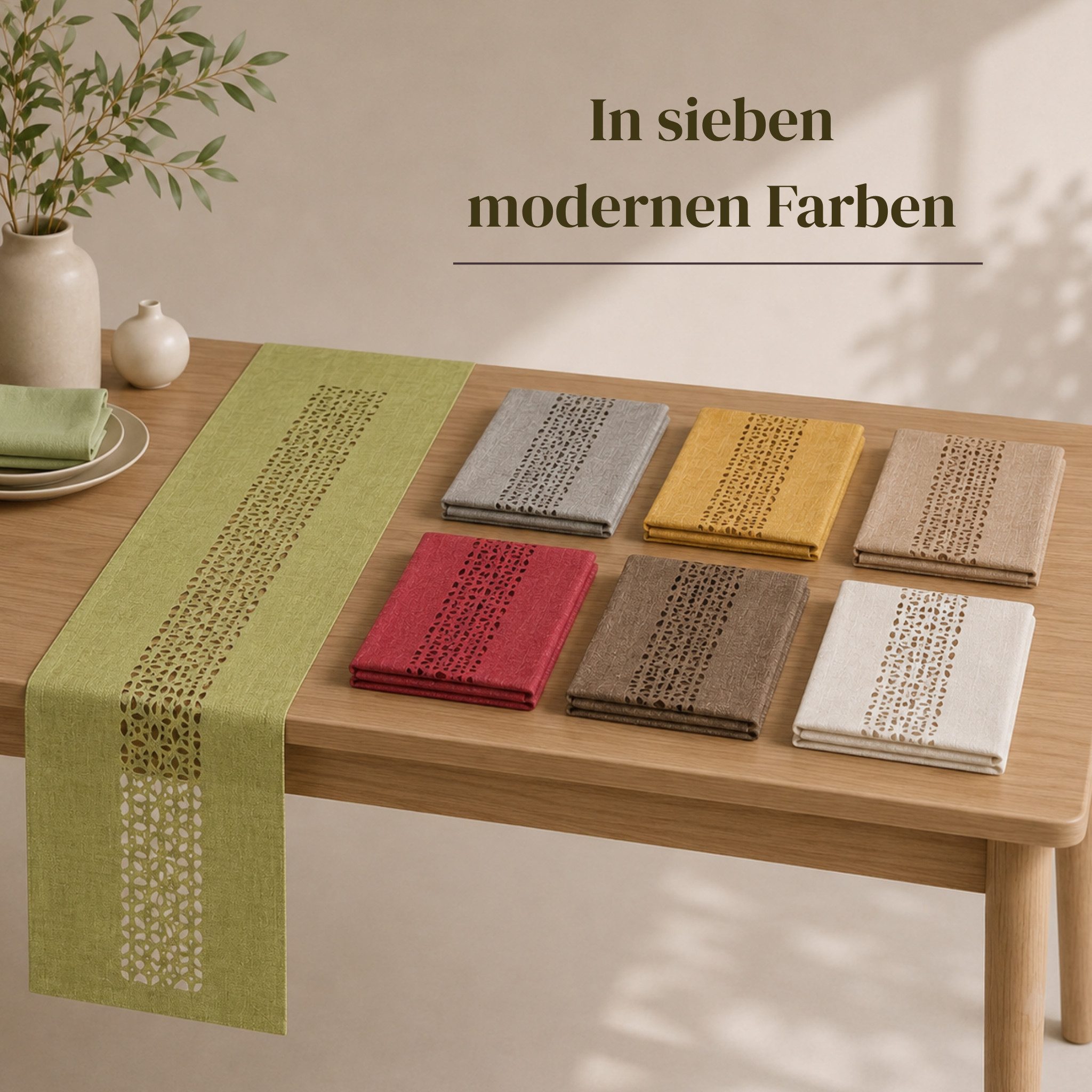 matches21 HOME & HOBBY Tischdecke Moderner Tischläufer grau Leinen-Optik 90 x 40 cm schmal (1-tlg), Lange waschbare Tischdecke rechteckig – Bild 5 von 5