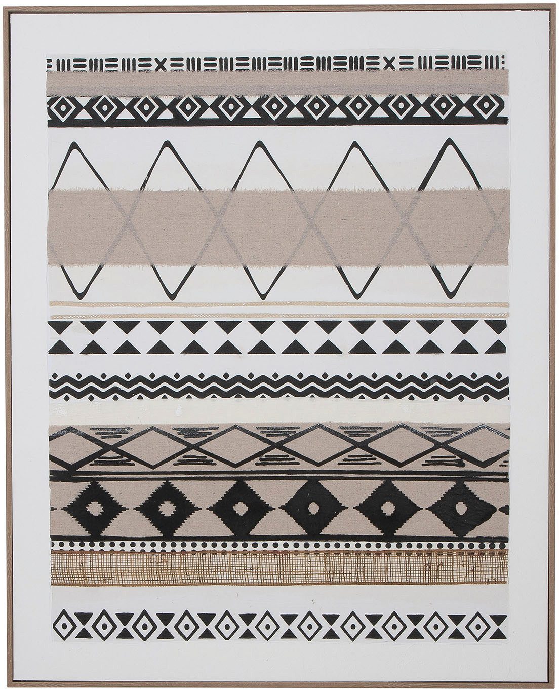 GILDE Bild mit Rahmen Bild rechteckig Mwaki braun; schwarz; weiß H. 102 cm, (1 St)