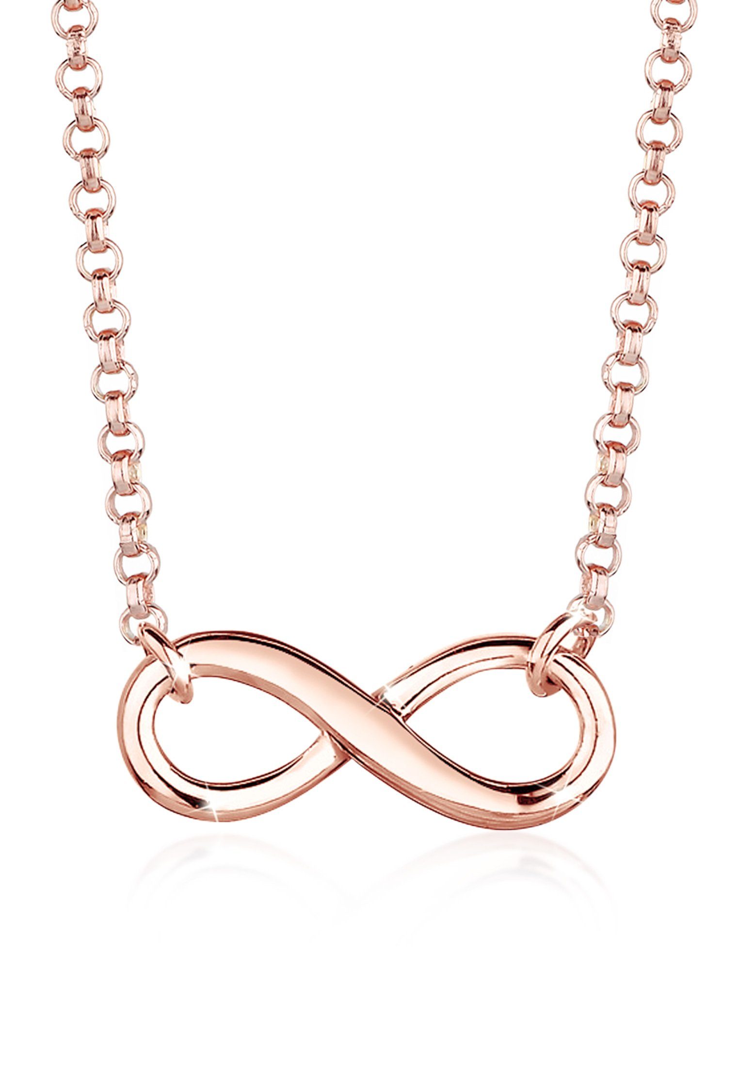 Frühjahr/Sommer-Neufarben für 2024 Elli Choker Choker Infinity Symbol Unendlichkeit Silber 925 Rosegold