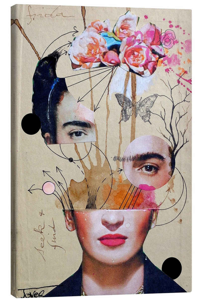 Posterlounge Leinwandbild Loui Jover, Frida Kahlo für Anfänger, Wohnzimmer Modern Illustration