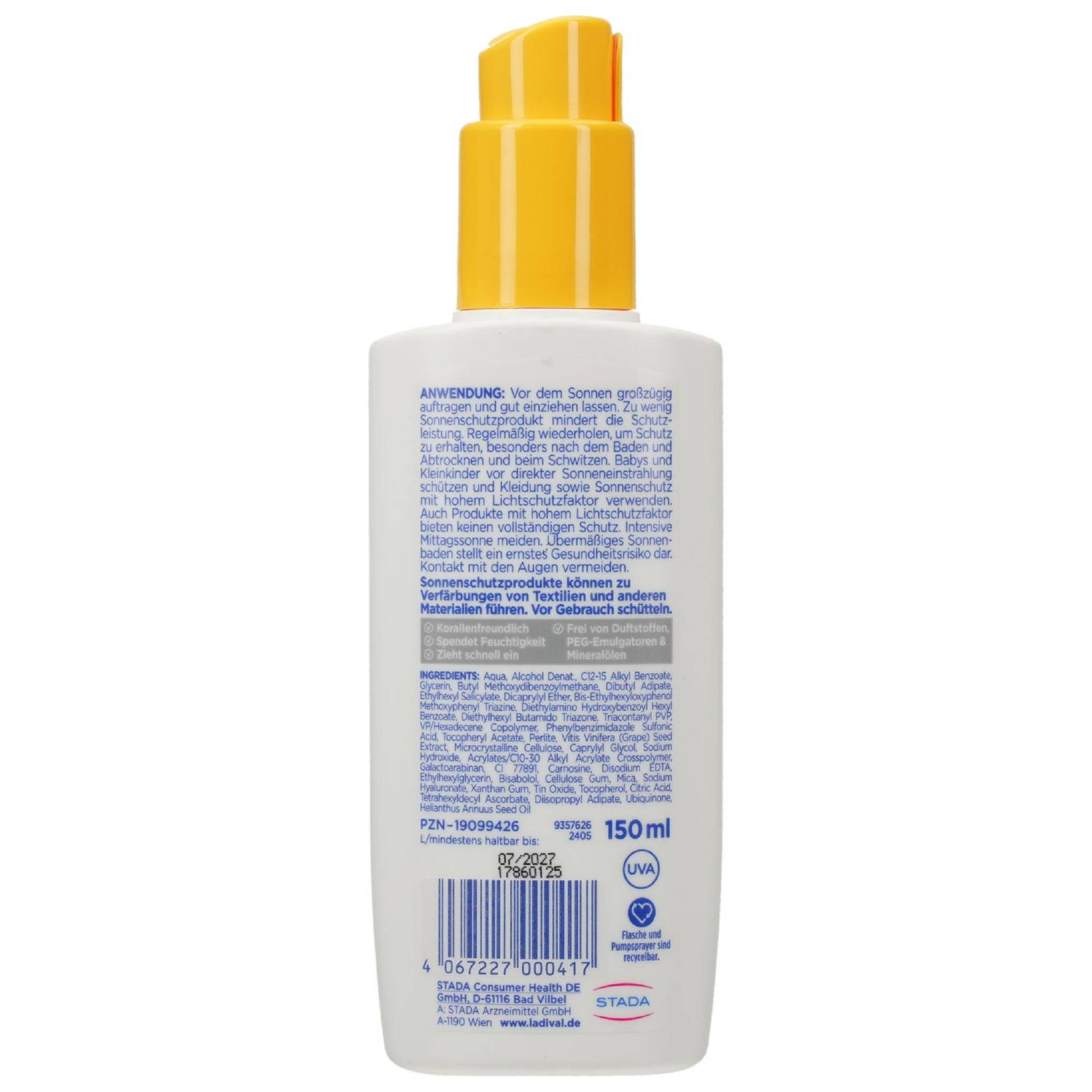Ladival Sonnenschutzcreme LADIVAL trockene Haut Sonnenschutz-Spray LSF 30 150ml PZN 19099426
