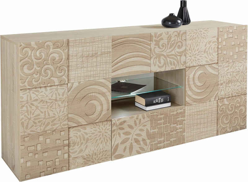 LC Sideboard Miro, Breite 181 cm mit dekorativem Siebdruck
