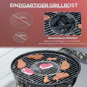 Outsunny Holzkohlegrill BBQ Grill, Set, 1 x BBQ-Grill, BxTxH: 65x65x108 cm