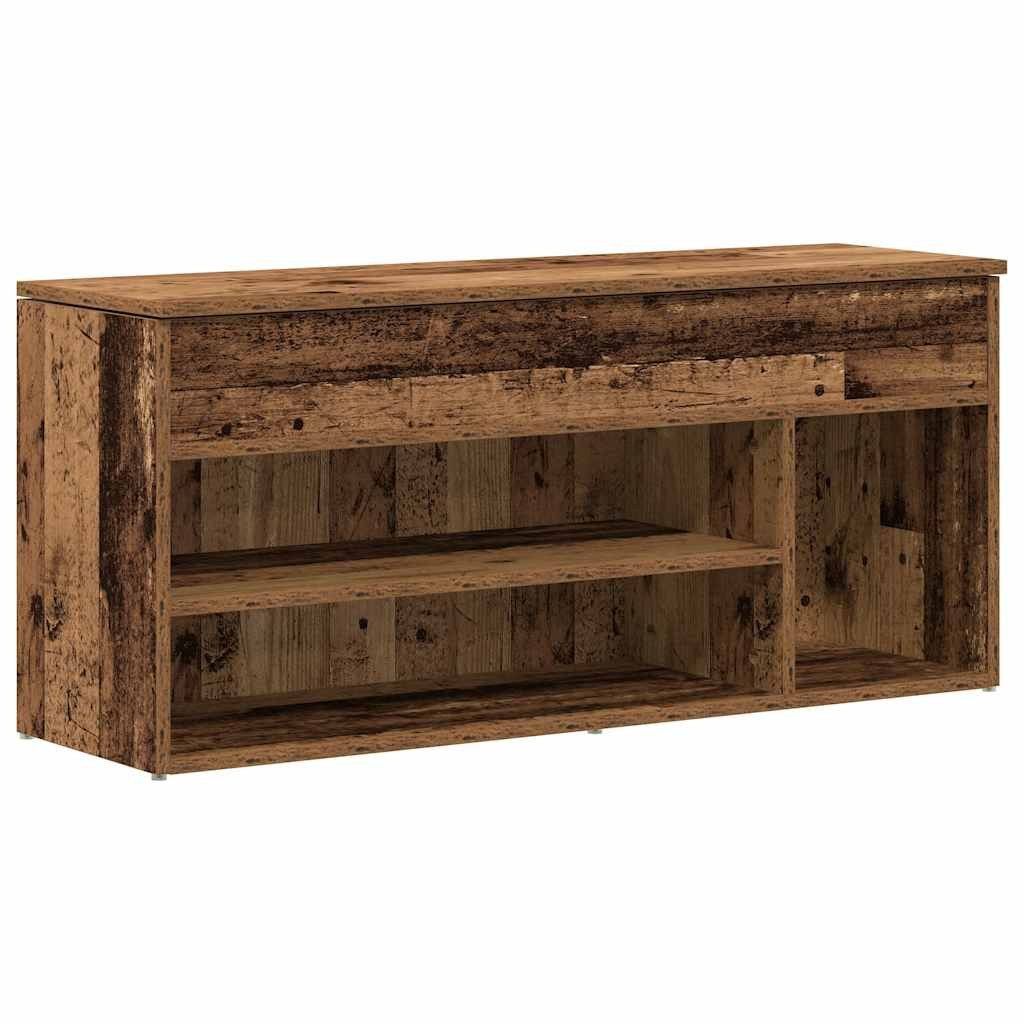 vidaXL Schuhschrank NA Schuhbank Altholz-Optik 102x30,5x45 cm Spanplatte