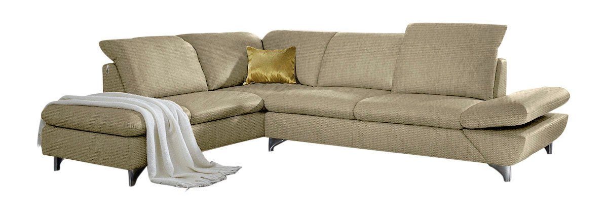 W.SCHILLIG Ecksofa Taoo, elegant und zeitlos, bequem, L-Form, Breite 296cm, mit Sitziefenverstellung & Kopfteilverstellung