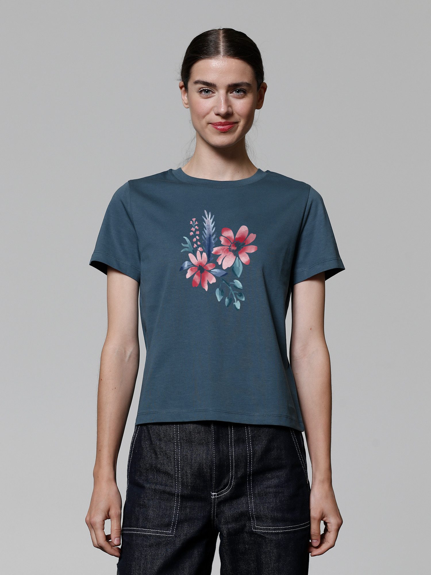 wat? Apparel T-Shirt Blume in Wasserfarbe 02 günstig online kaufen