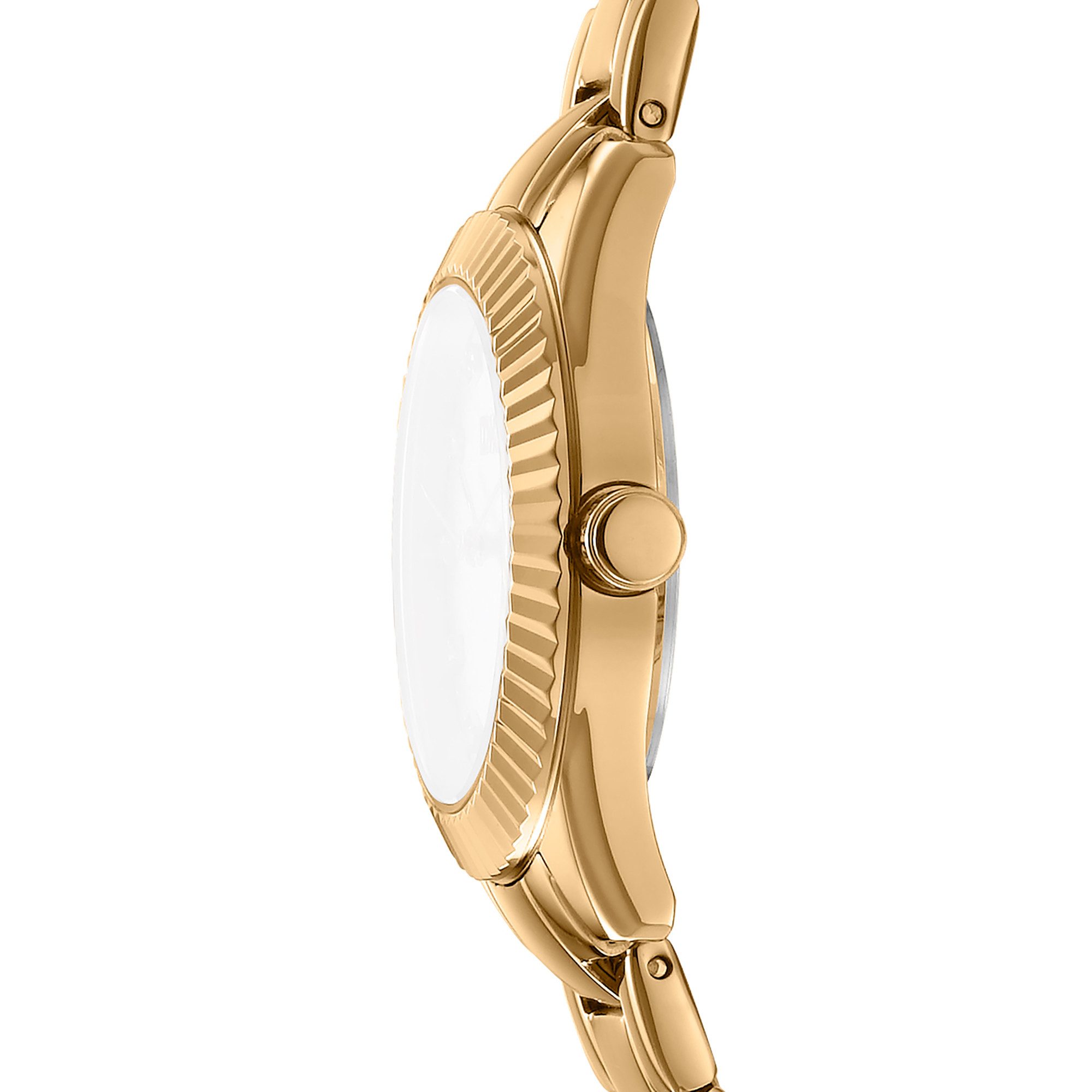DKNY Quarzuhr Chambers Glitz DK1L017M0055, Armbanduhr, Damenuhr, Edelstahlarmband, analog