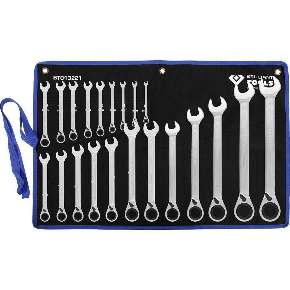 Brilliant Tools Ringschlüssel Ring-Ratschenschlüssel-Satz Schlüsselweite (Metrisch) 8 - 53 mm