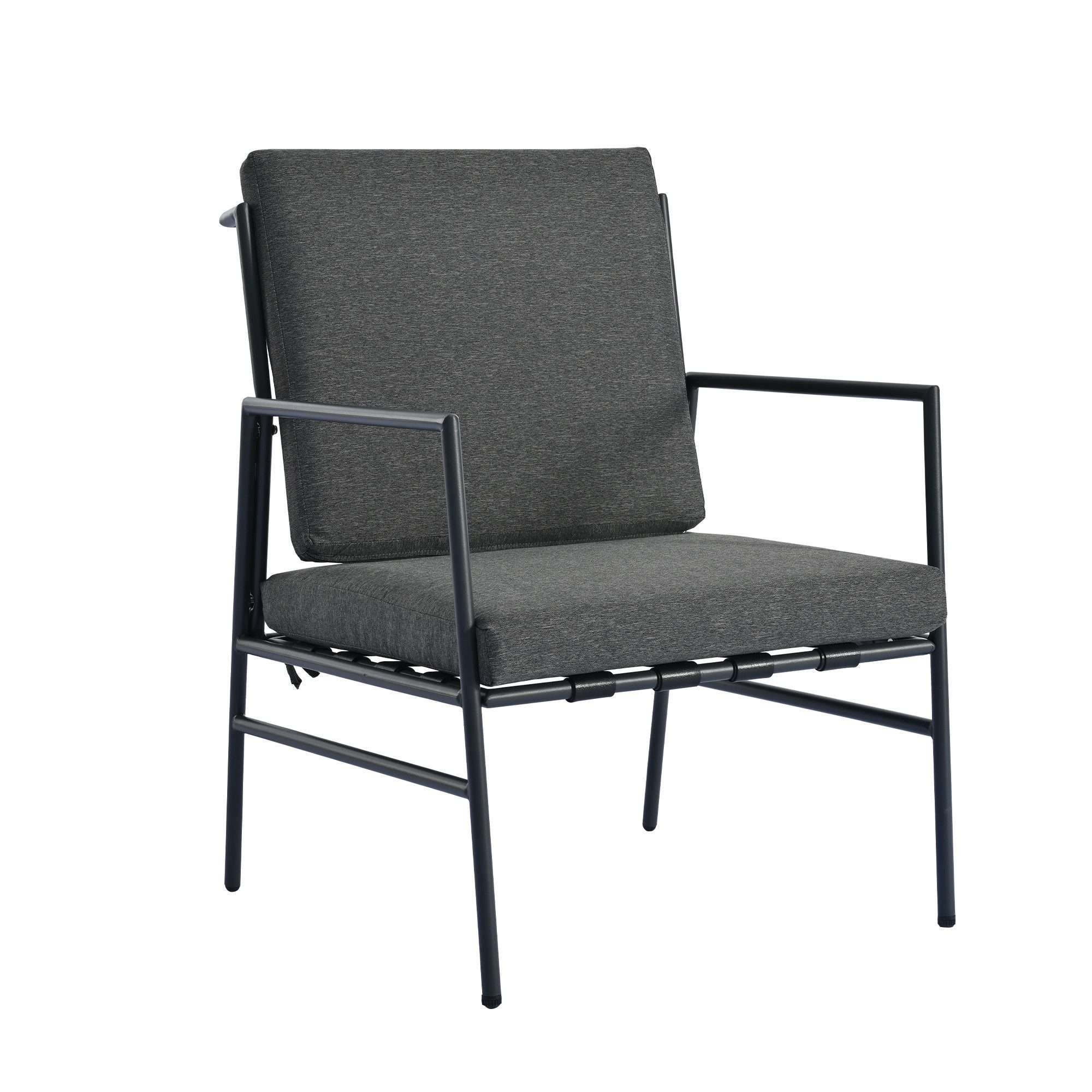 Gartenlounge-Set, (5-tlg., Gartengarnitur mit Kissen, 2-Sitzer-Sofa, 2 Sessel, 2 Tisch), Sitzgarnitur für 4 Personen, Gartenmöbel Set aus Stahl, Loungeset