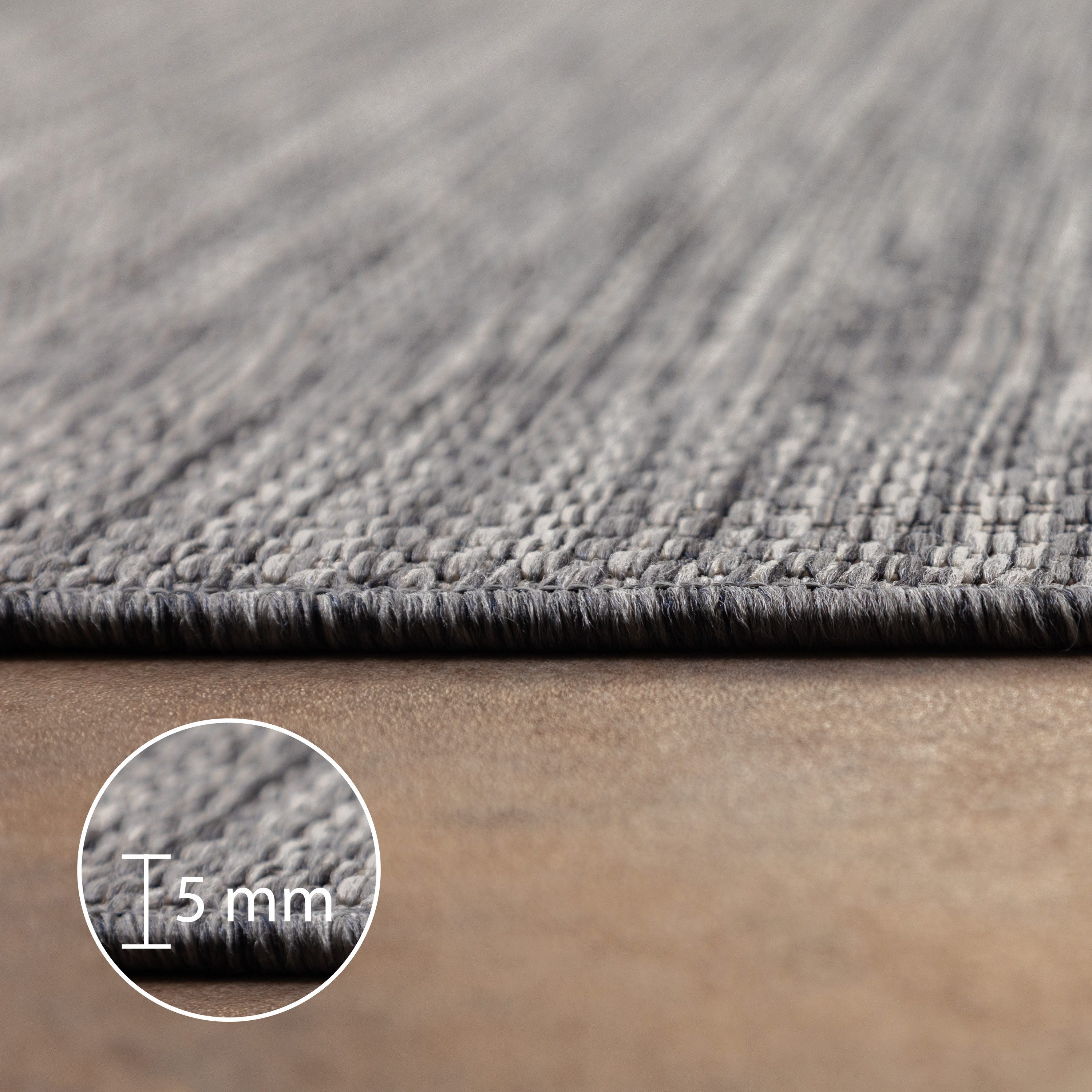 Carpettex Outdoorteppich Unicolor - Einfarbig, Läufer, Höhe: 5 mm, Teppich Wetterfest Balkon Küchenteppich Flachgewebe Sisaloptik