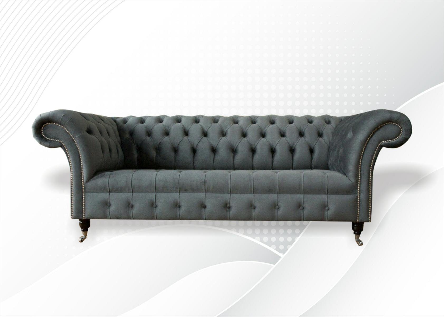 JVmoebel Chesterfield-Sofa, Chesterfield 3 Sitzer Design Sofa Couch 225 cm