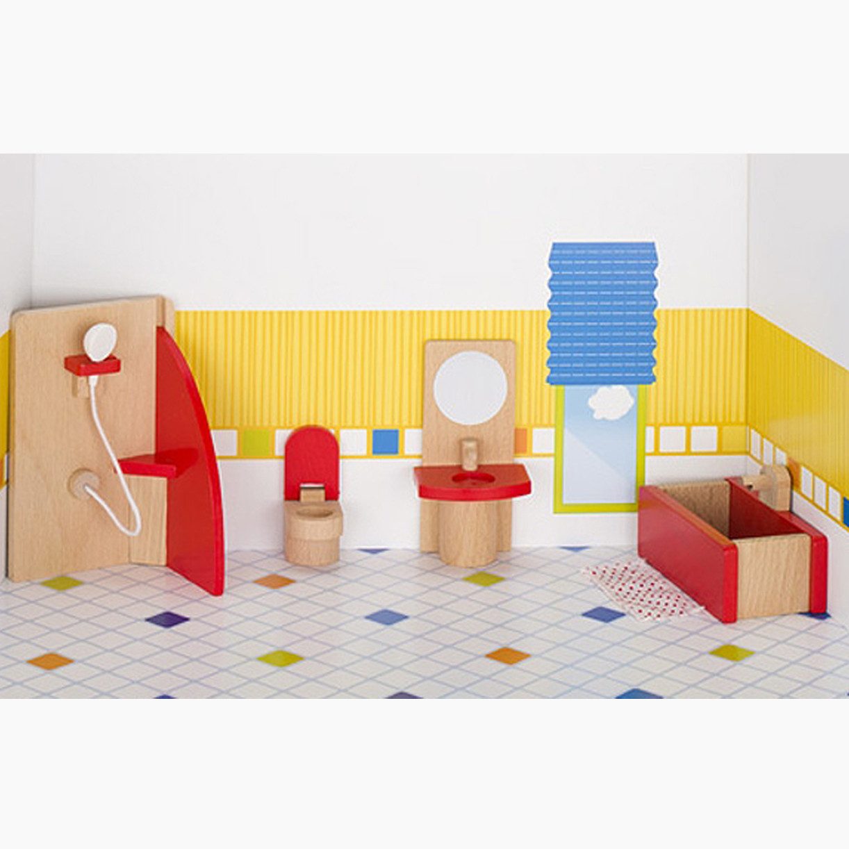 goki Puppenhausmöbel Puppenmöbel Badezimmer, goki basic. (packung, 5tlg., spar set), passen perfekt zu jedem Puppenhaus.