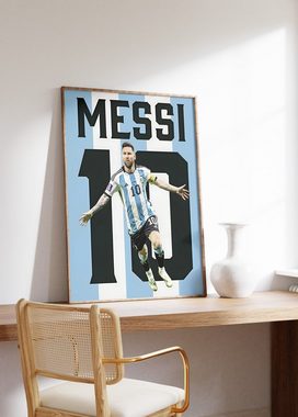 JUSTGOODMOOD Poster ® Lionel Messi 10 Argentinien· Fußball · ohne Rahmen