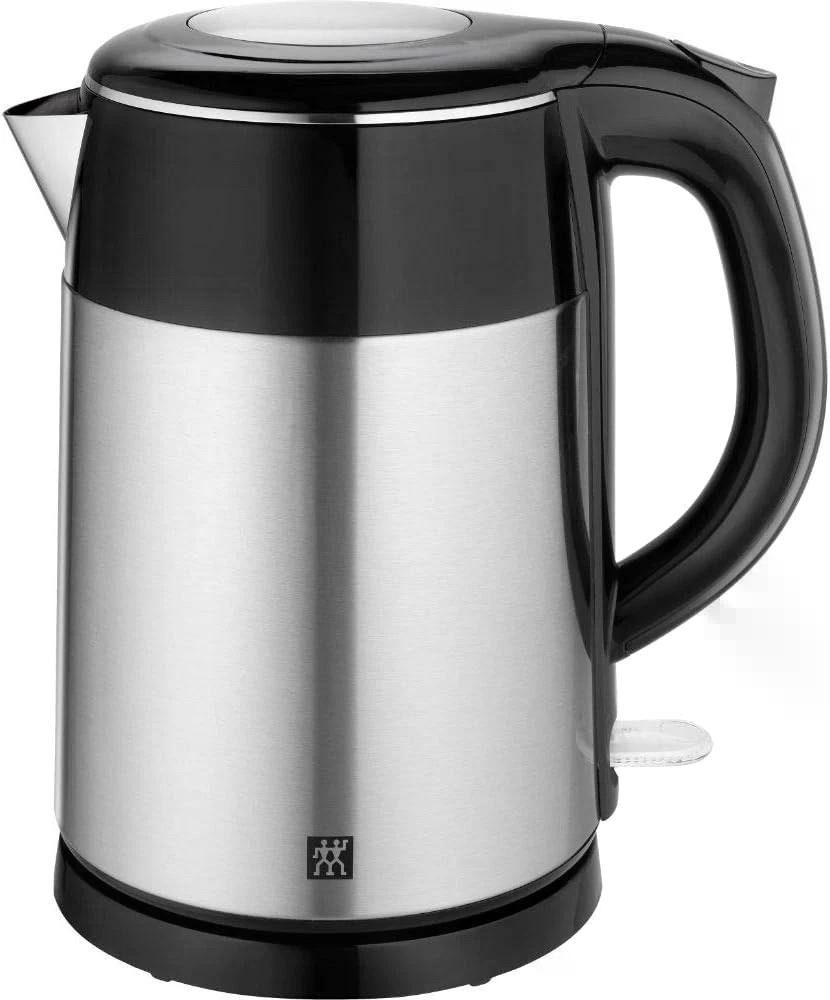 Zwilling Wasserkocher Wasserkocher 1,25 l Edelstahl Schwarz/Silber 1850 W Doppelwandgehaeuse