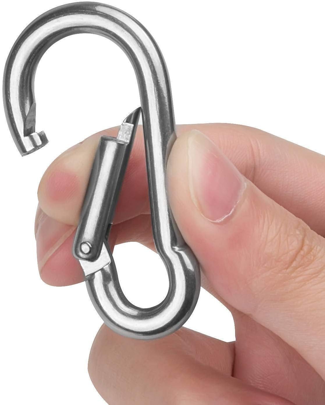 FELIXLEO Karabiner Karabinerhaken Edelstahl Klein Schlüsselanhänger 100kg Trag, (30 St)