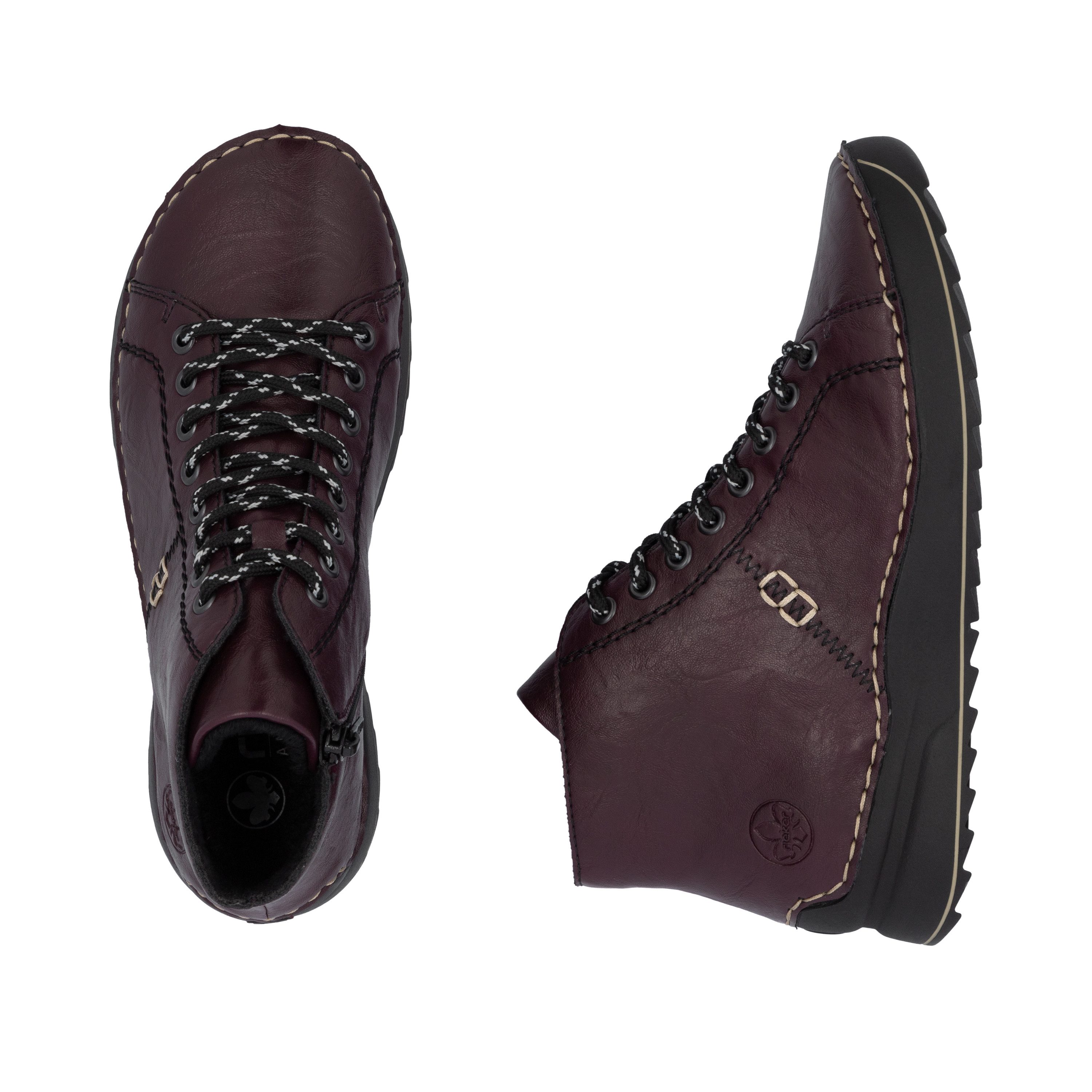 Rieker Schnürboots Schnürstiefelette, High Top Sneaker, Plateauboots mit Profilsohle