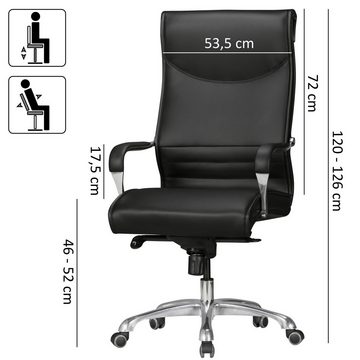 Amstyle Chefsessel SPM1.404 (Bürostuhl BIGBOSS Bezug Kunstleder Schwarz 150 kg), XXL Schreibtischstuhl, Drehstuhl mit Armlehnen