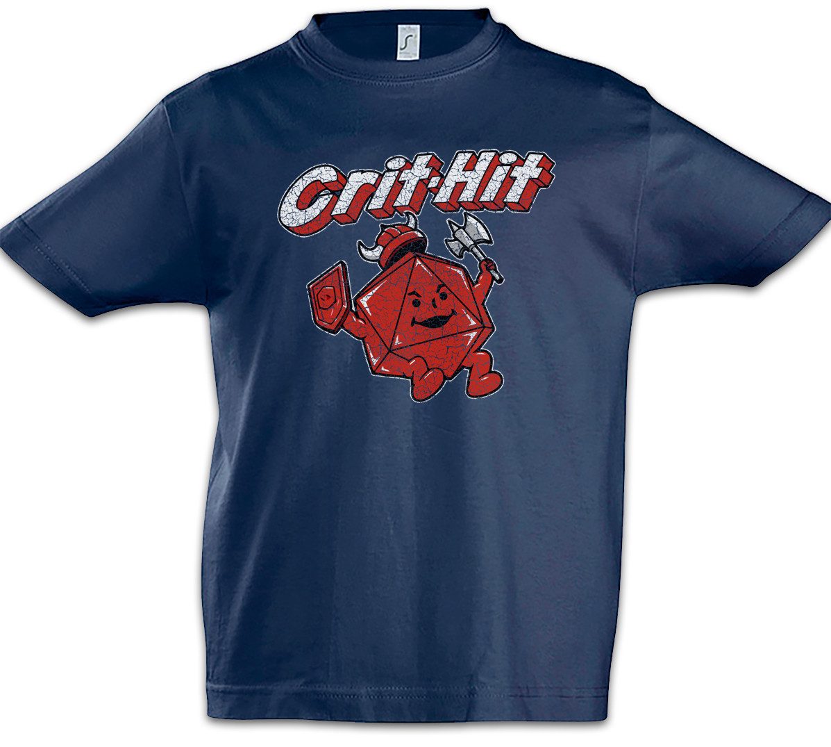 Print-Shirt Crit-Hit Kinder T-Shirt Geek Nerd Ohren Gamer Fun Games RPG Dungeons