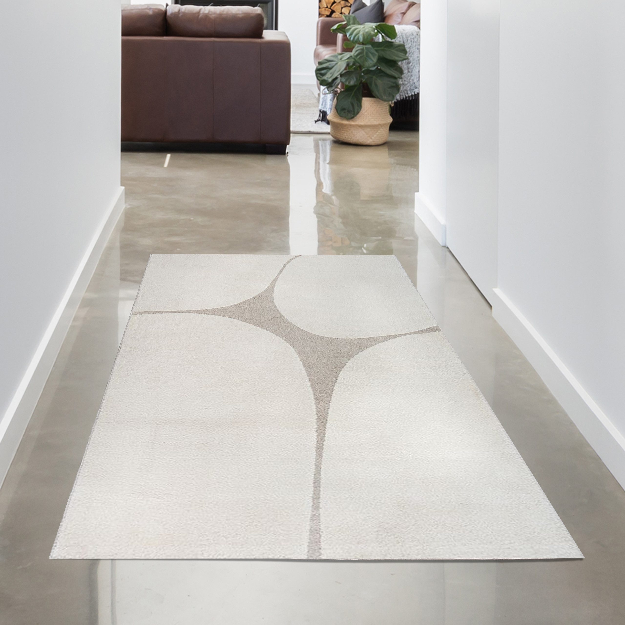Carpetia Teppich Minimalistischer Teppich im abstrakten Muster in creme, rechteckig