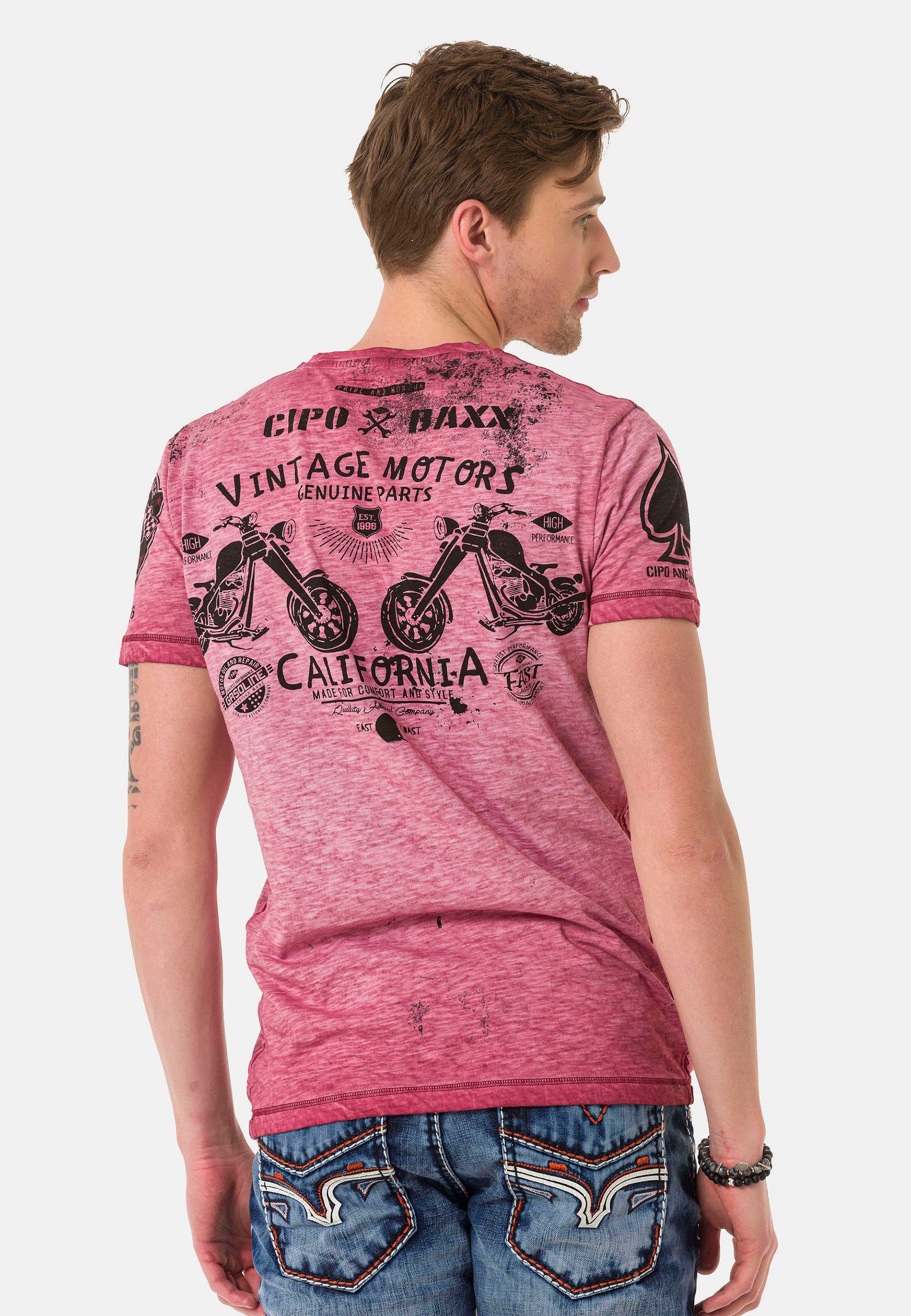 VintageLook & T-Shirt rosa Baxx Cipo im