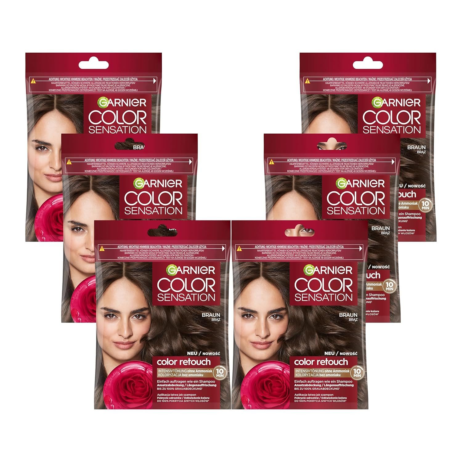 GARNIER Coloration COLOR SENSATION INTENSIVTÖNUNG, Packung, 6-tlg., mit Intensivtönung, bis zu 100% Grauabdeckung, Creme-Textur