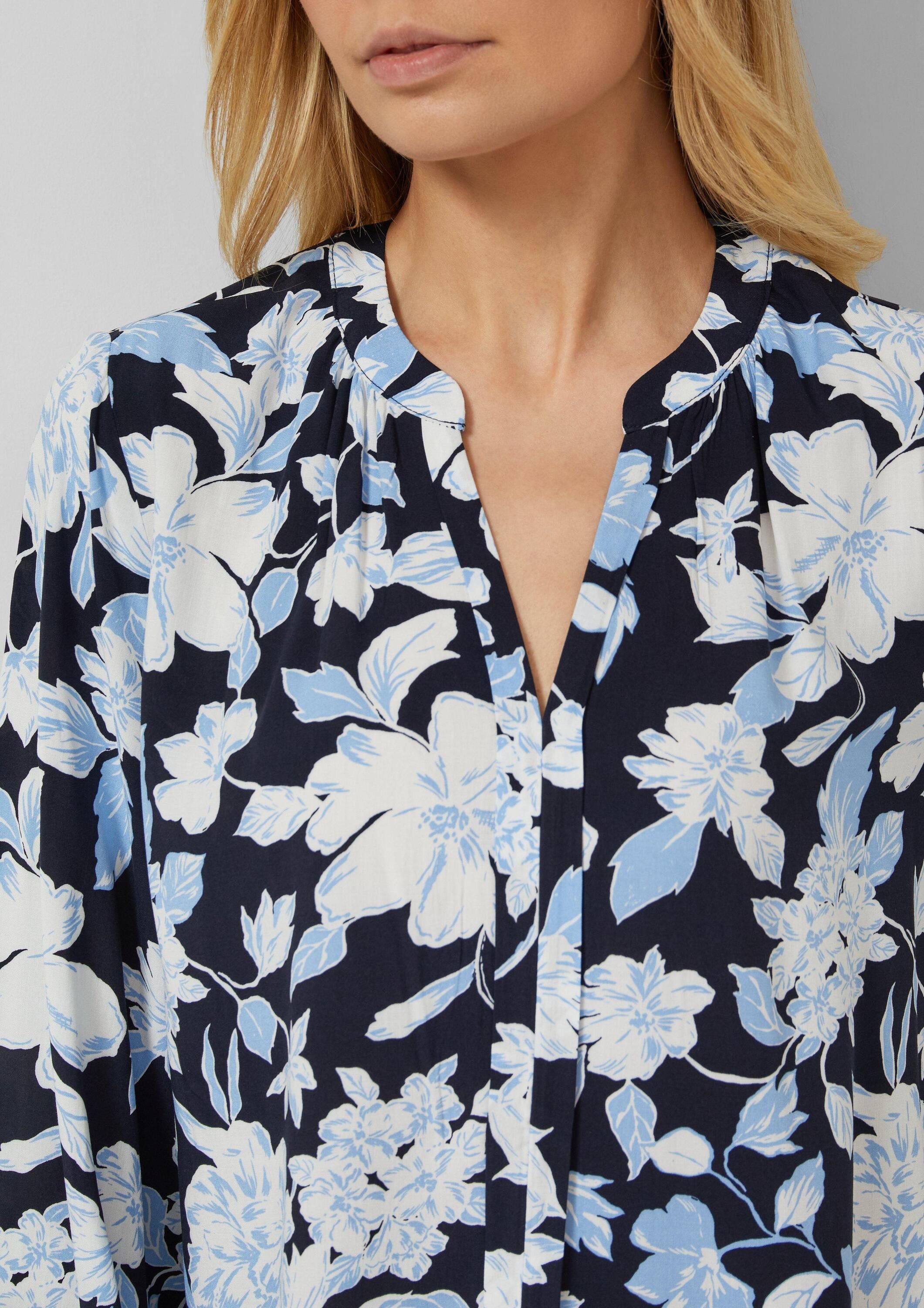 s.Oliver Langarmbluse Bluse Fließende Viskose-Bluse mit All-over-Print