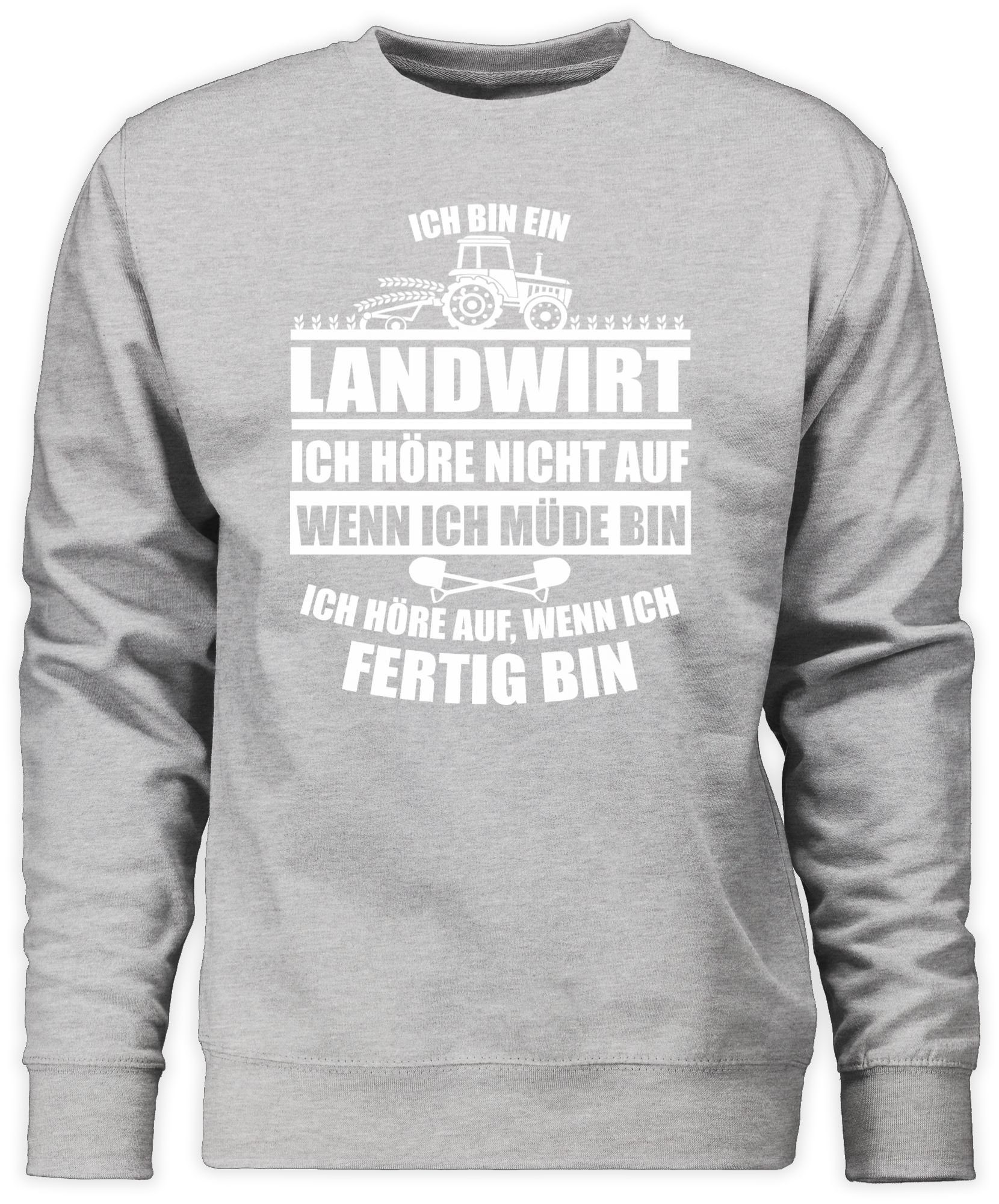 Shirtracer 2 (1-tlg) Bauer bin Landwirt Sweatshirt Ich ein Landwirt meliert Grau Geschenk