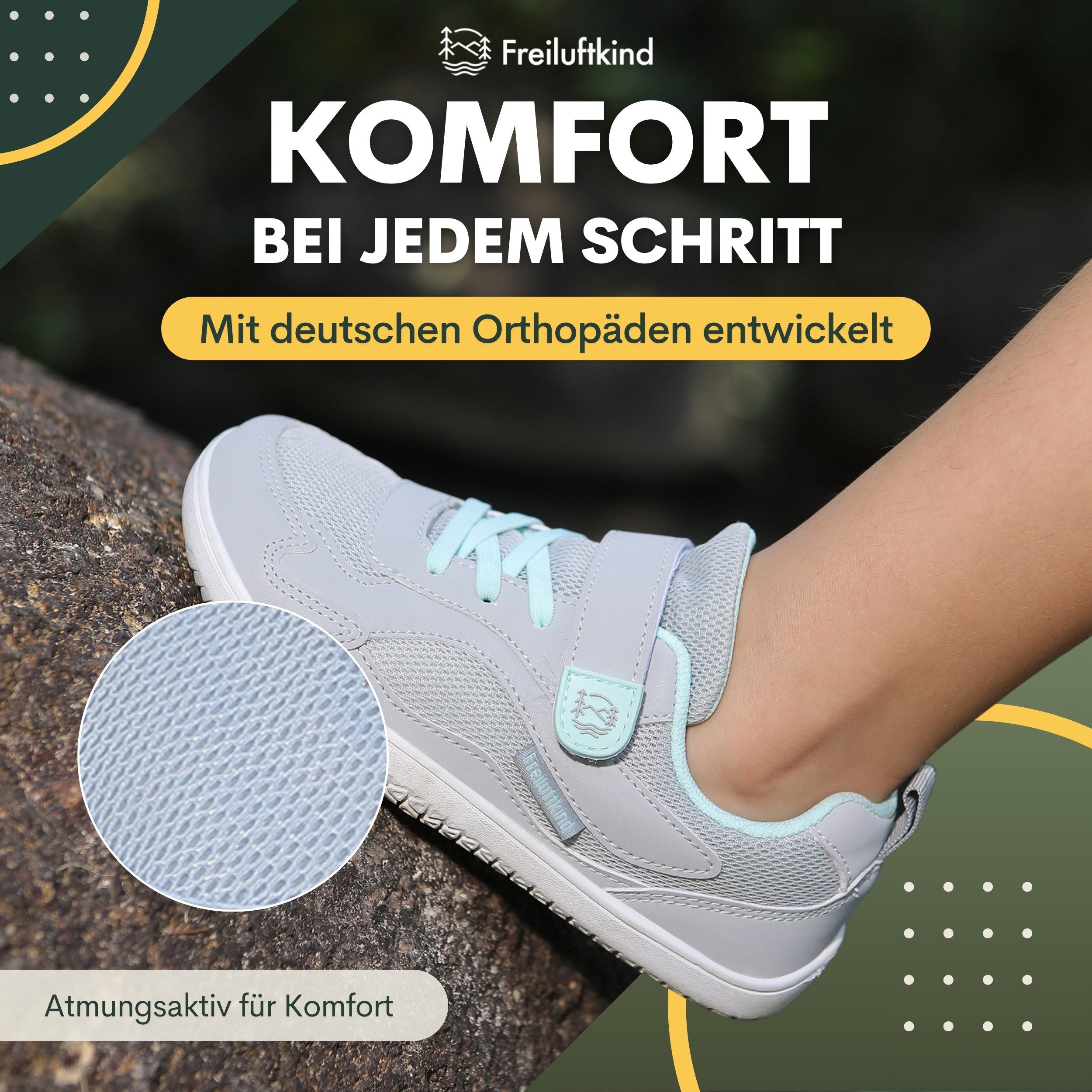 Freiluftkind Everest Kids – Barfußschuhe – für eine ideale Fußentwicklung Barfußschuh Gesunde Fußentwicklung, Wasserabweisend, Wärmeregulierend