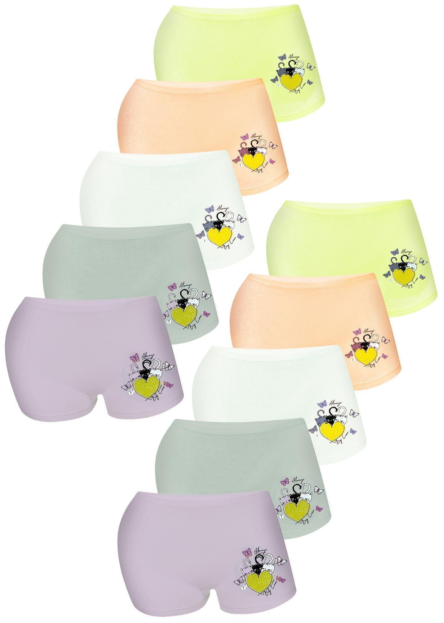 Panty Katzen Pantys 10 Mädchen (Spar-Packung, - aus 10-St) LOREZA Baumwolle