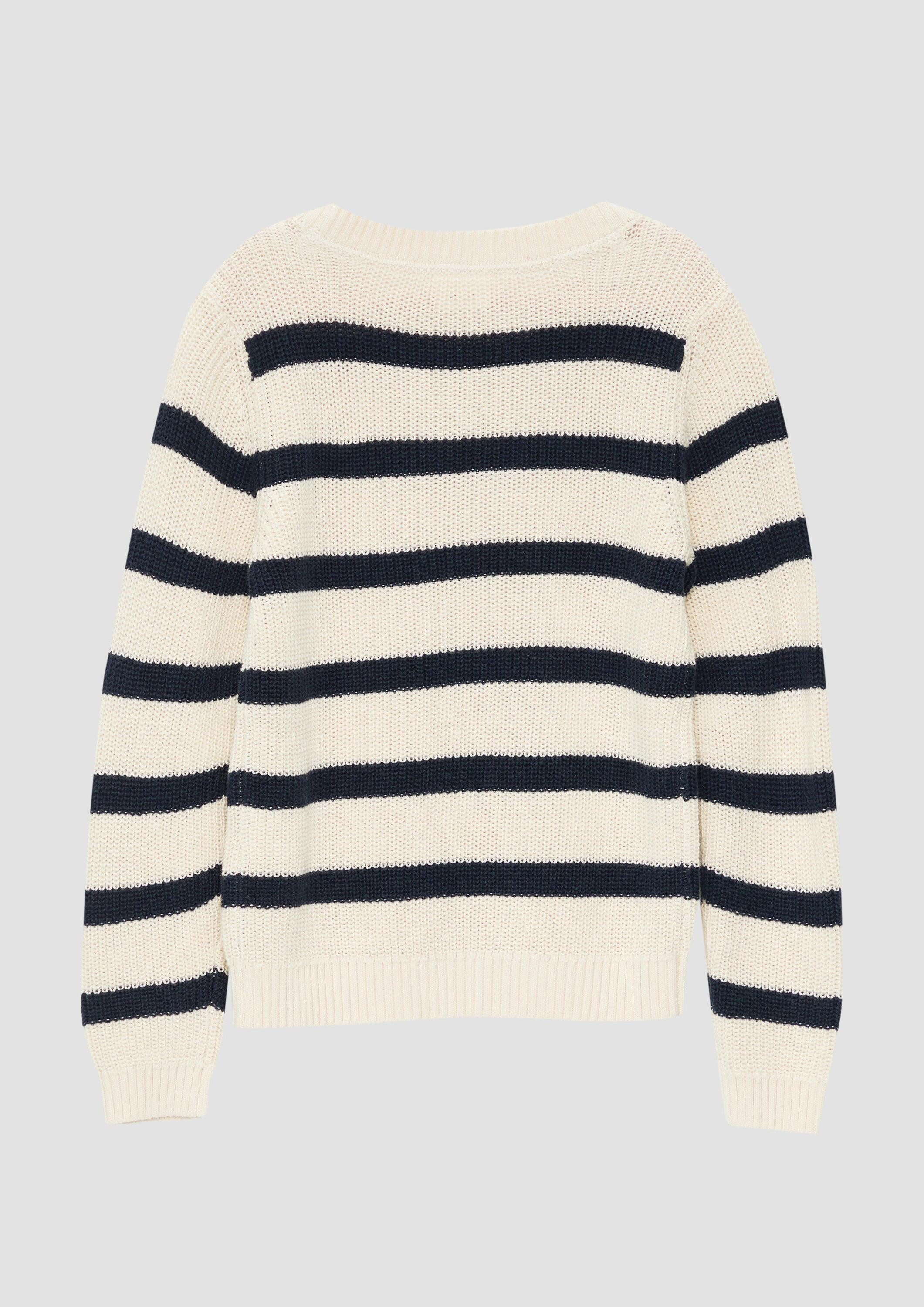 s.Oliver Longpullover Strickpullover Geringelter Strickpullover aus Baumwollmix