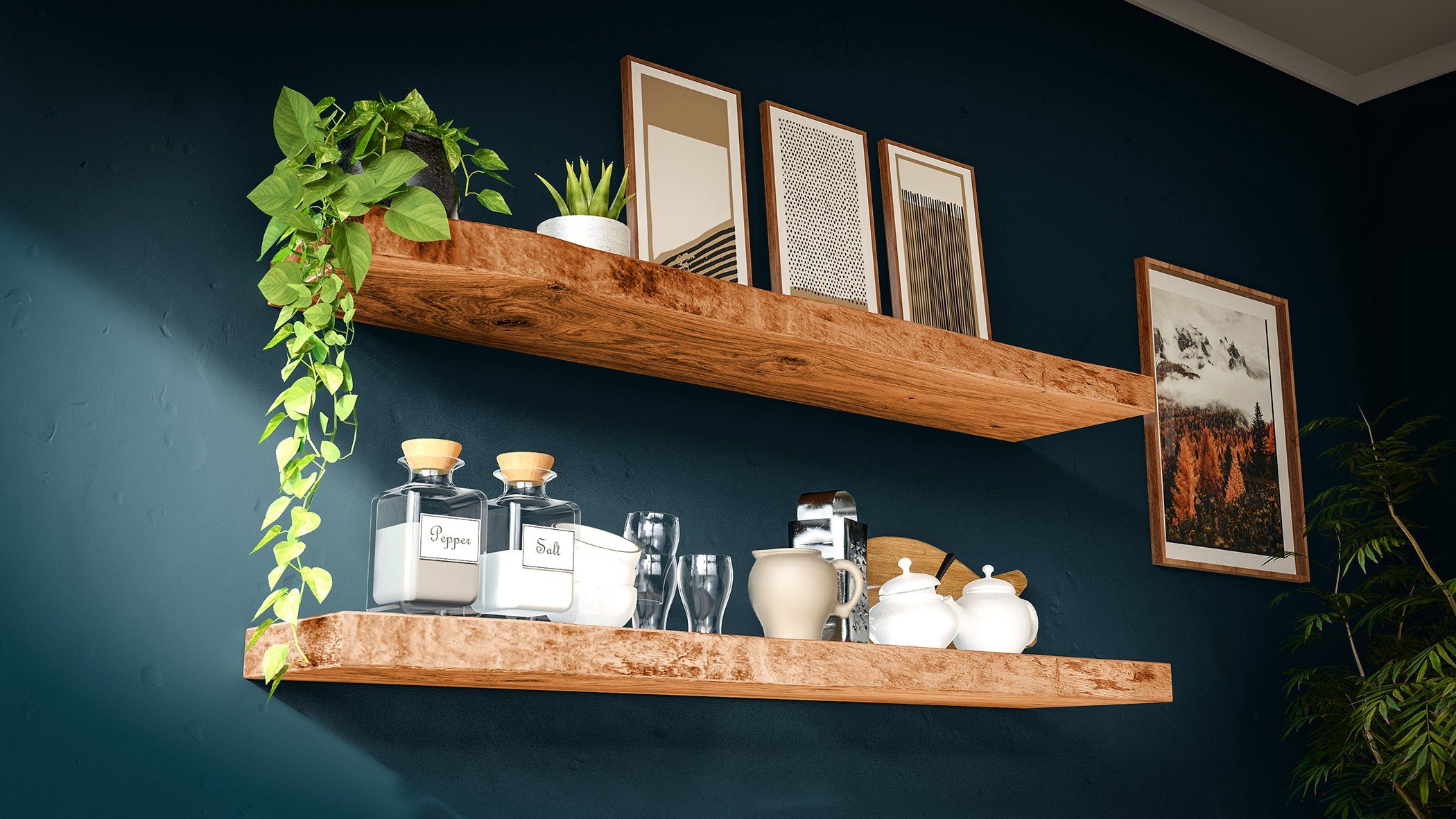 Living Oak Wandregal schwebendes Wandboard Regalbrett günstig online kaufen