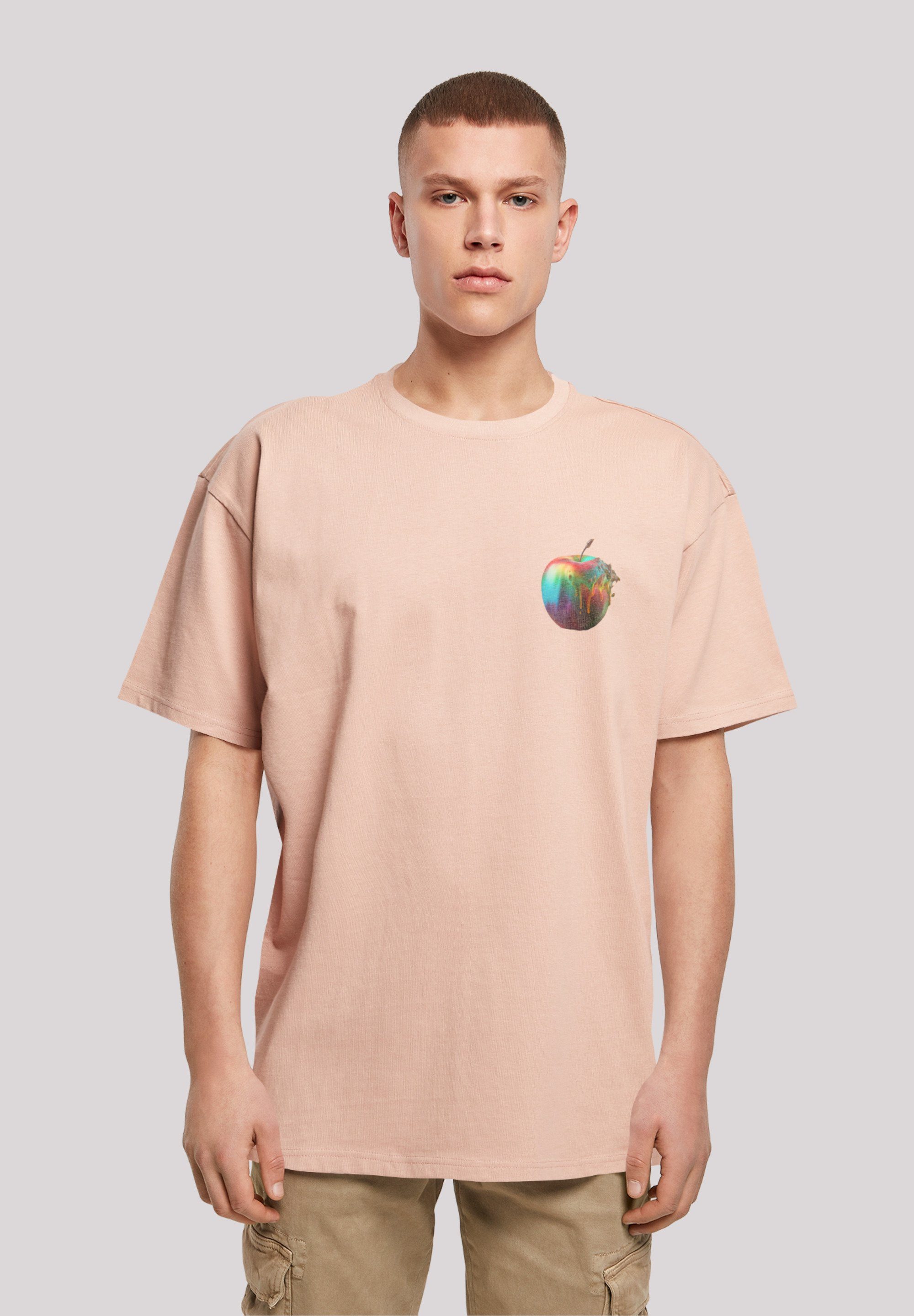 F4NT4STIC T-Shirt Colorfood Collection - Rainbow Apple Print amber