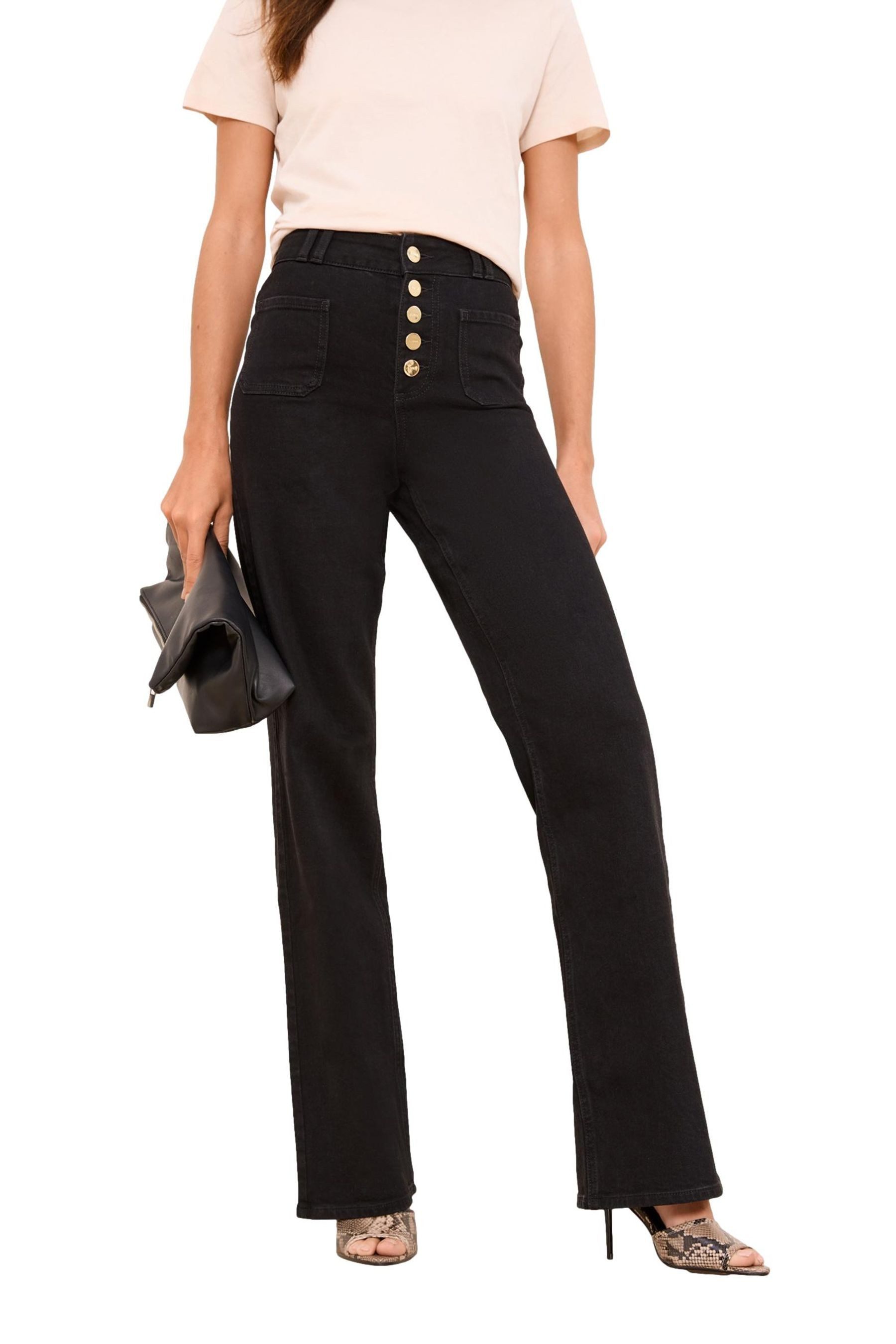 Weite Jeans Lipsy Jeans mit aufgesetzter Tasche, Regular