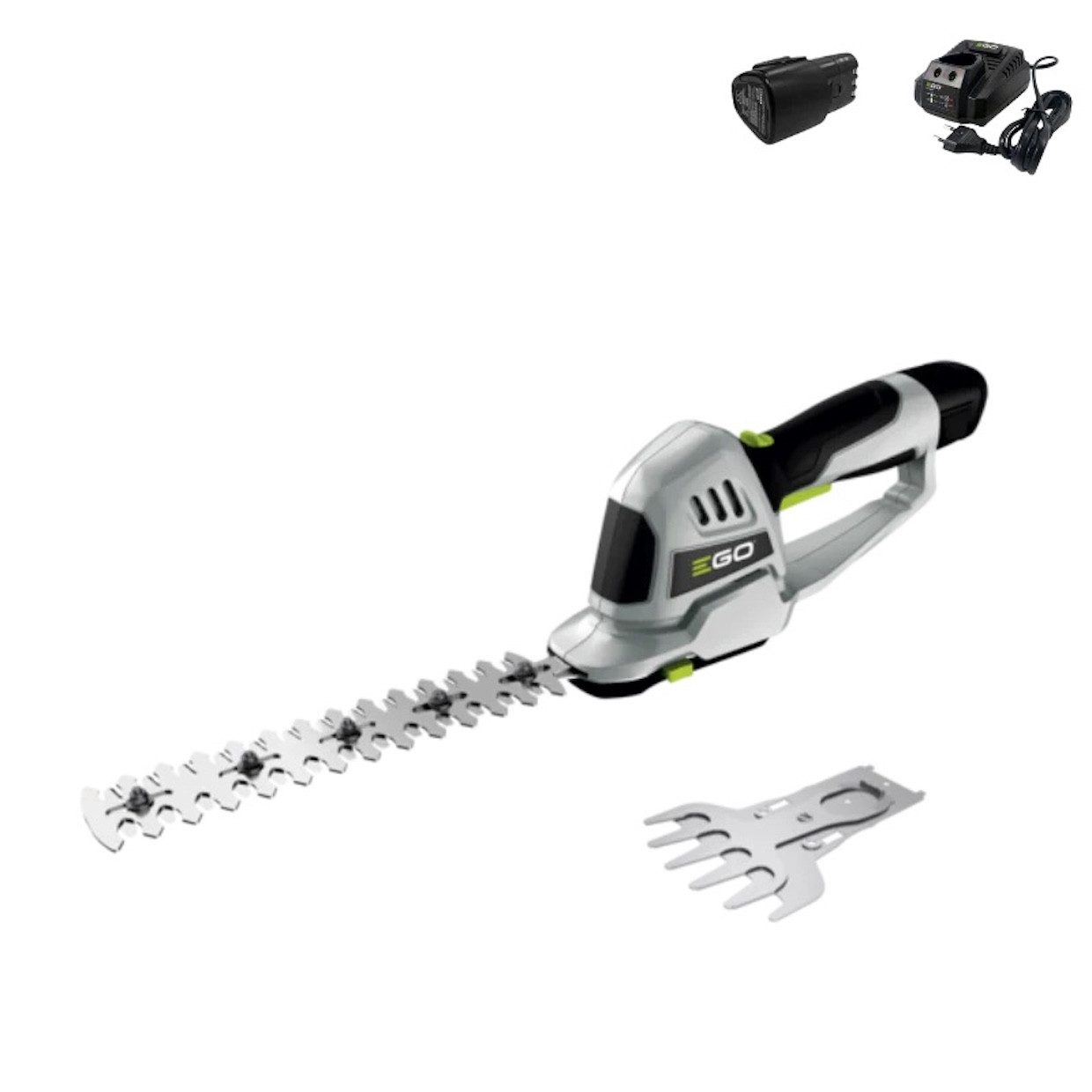EGO Europe Akku-Gras- und Strauchscherenset EGO Strauch/Grasschere 12V mit Akku und Ladegerät, Wandmontage möglich