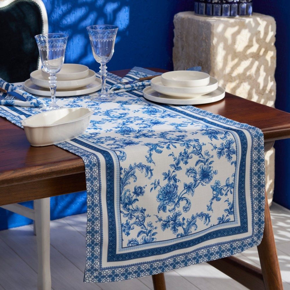 Karaca Home Bettwäsche Rosario Ungebügelter Tischläufer Table Runner Tischb günstig online kaufen