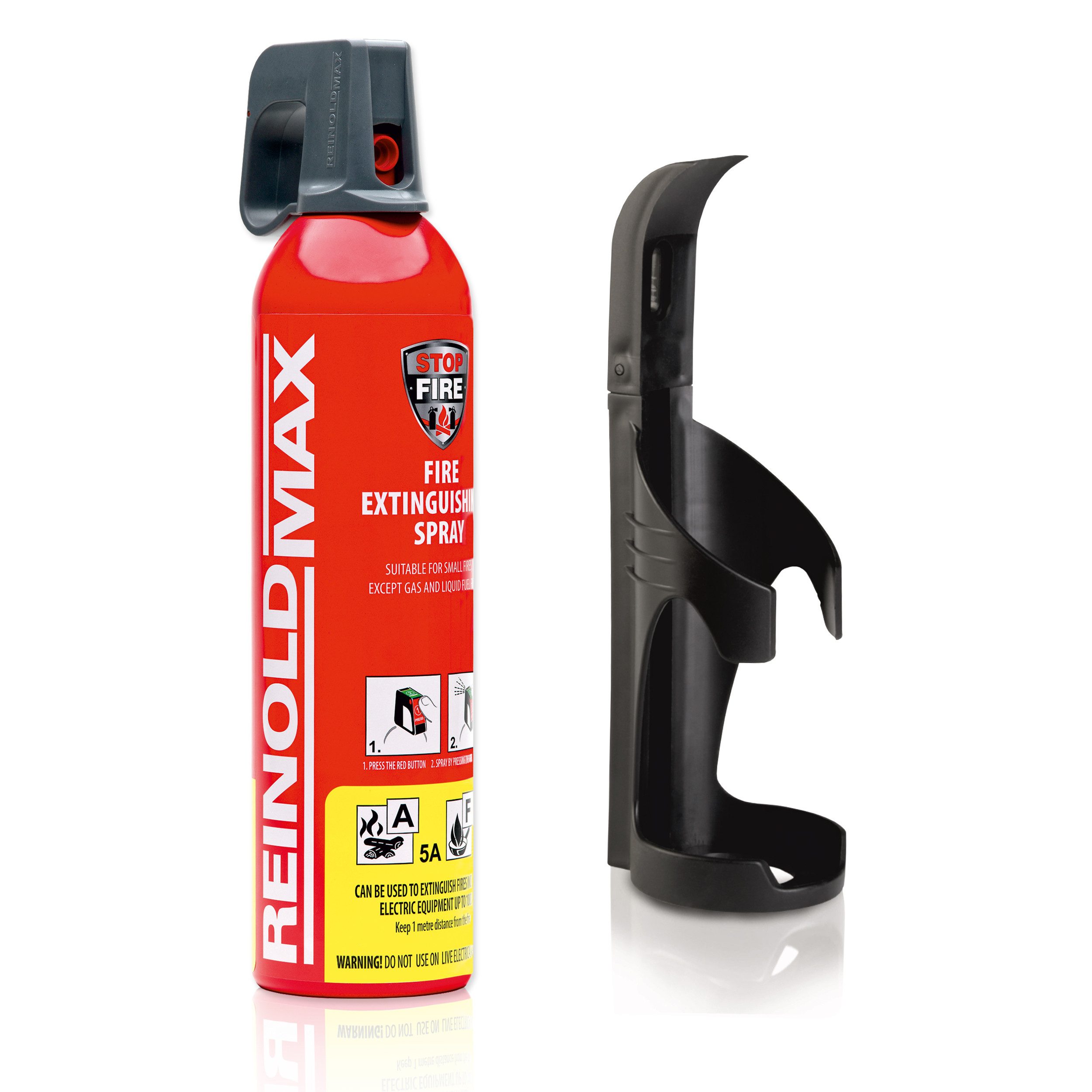 Xenotec Feuerlöschspray XENOTEC Premium Feuerlöschspray– REINOLDMAX– inkl. Wandhalterung, Dauerdruck, Löschschaum AFFF 1 %, (1-St) Auto, Wohnung, Wohnmobil, Garten, Grill
