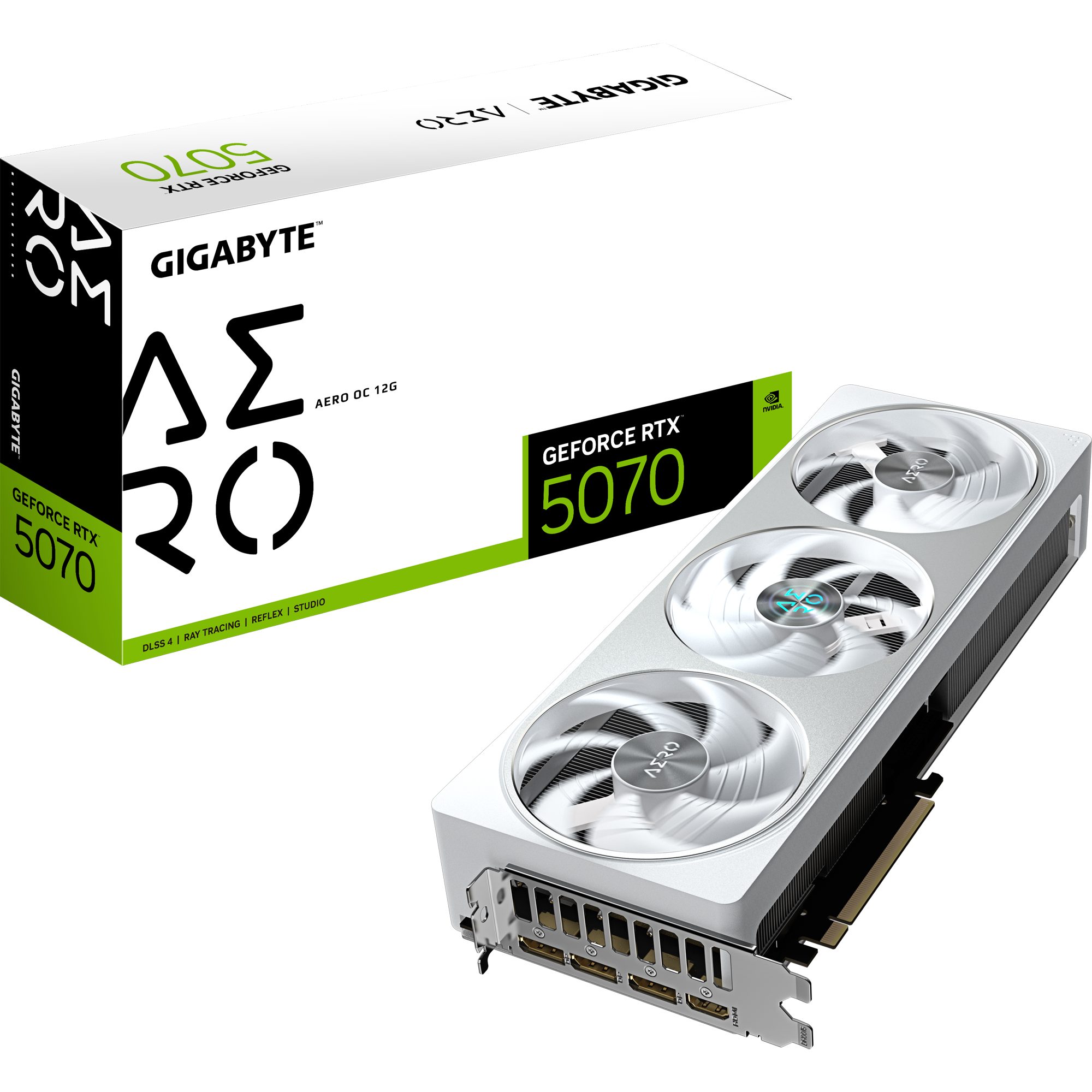 Gigabyte GIGABYTE GeForce RTX 5070 AERO OC, Grafikkarte, (DLSS 5, 3x Grafikkarte (12 GB, DLSS 5, 3x DisplayPort, 1x HDMI 2.1)