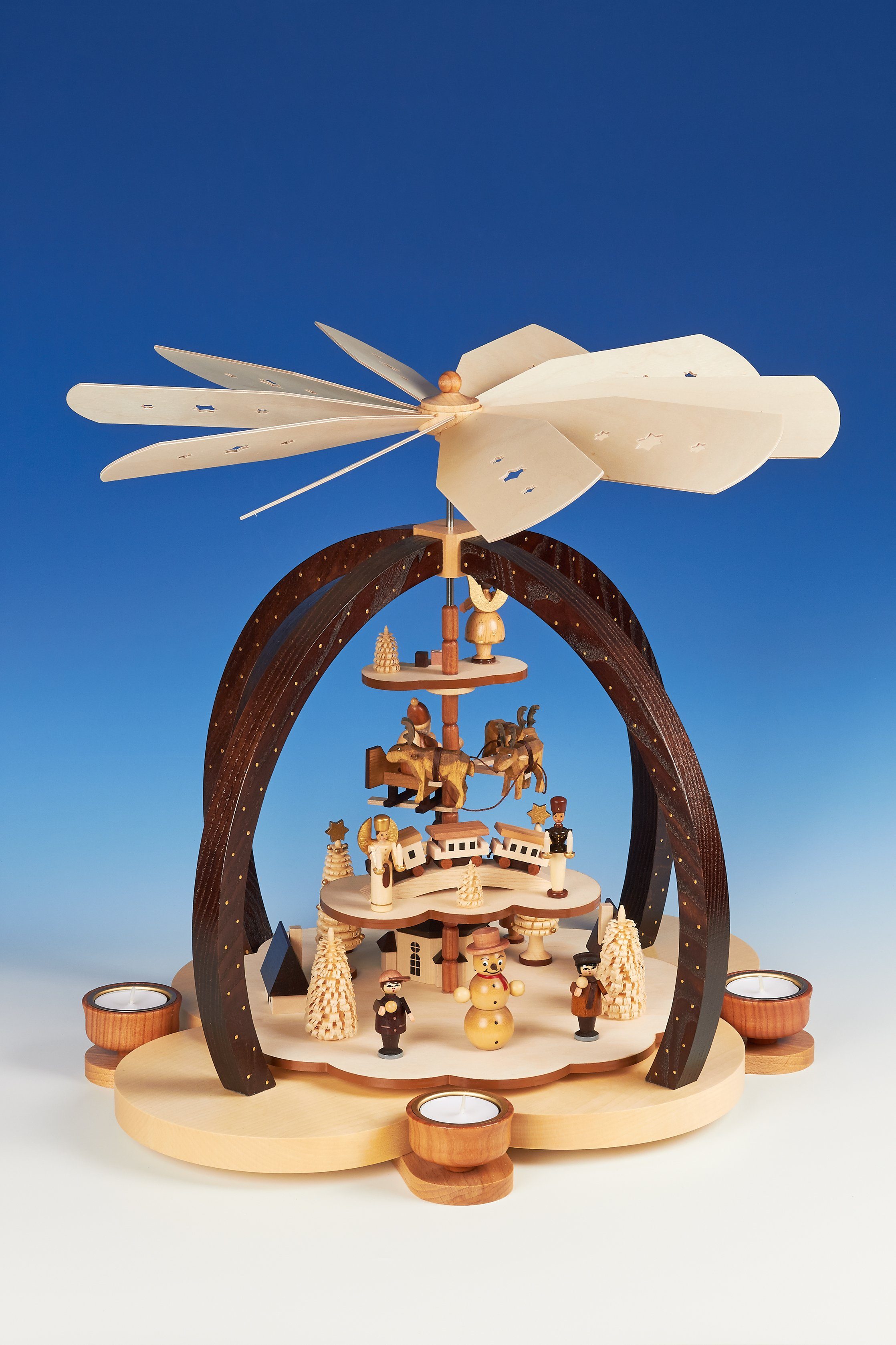 Knuth Neuber Weihnachtspyramide Tischpyramide Pyramide Wolkenzauber natur Höhe 40 cm NEU