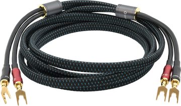 Oehlbach Transform Dual-Plug Exzellent Lautsprecherkabel Set Banana/Kabelschuh Audio-Kabel, 2 x Bananen Stecker, 2 x Kabelschuh, 2 x Bananen Stecker, 2 x Kabelschuh (200 cm)