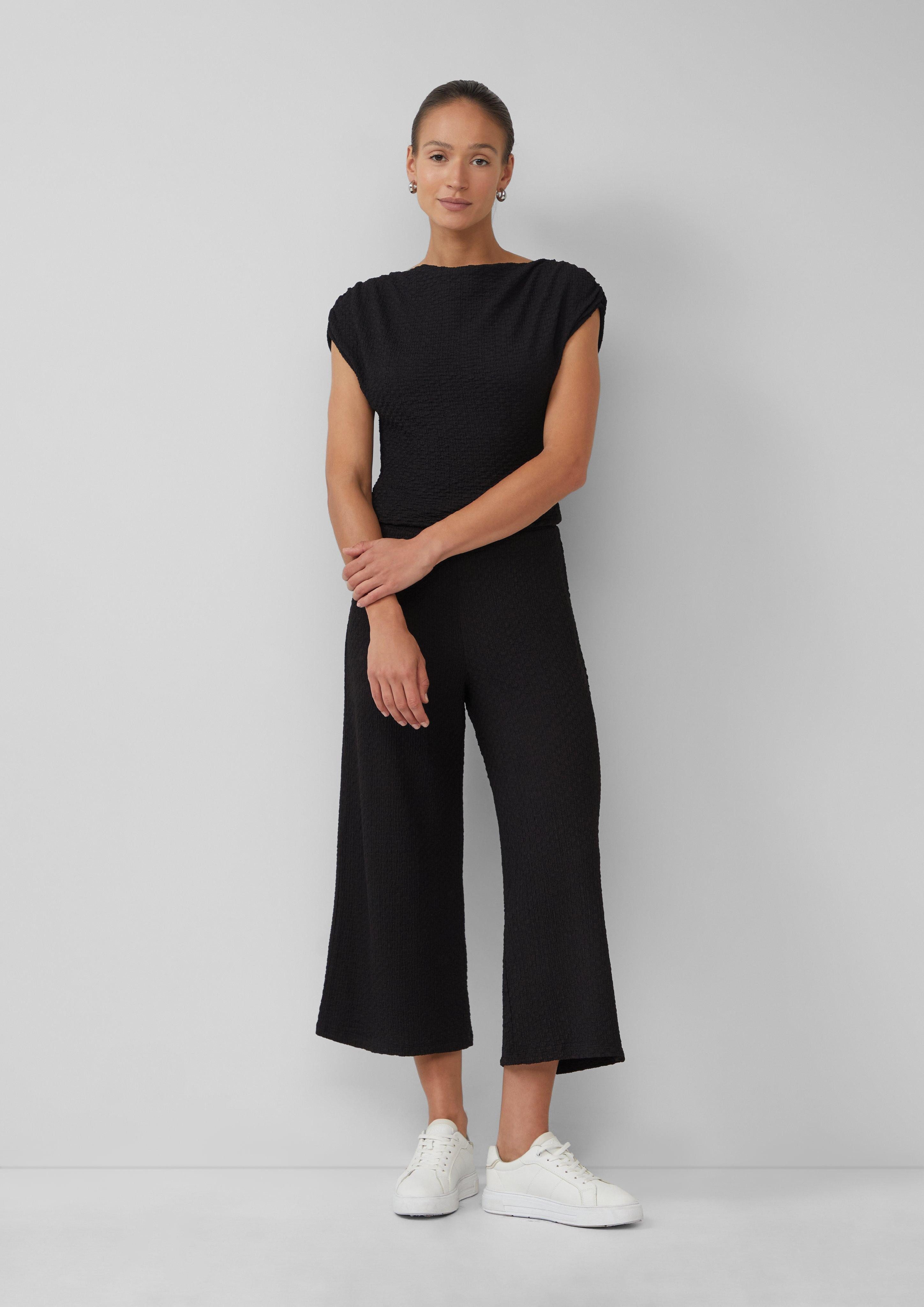 s.Oliver BLACK LABEL Stoffhose Strukturierte Culotte günstig online kaufen